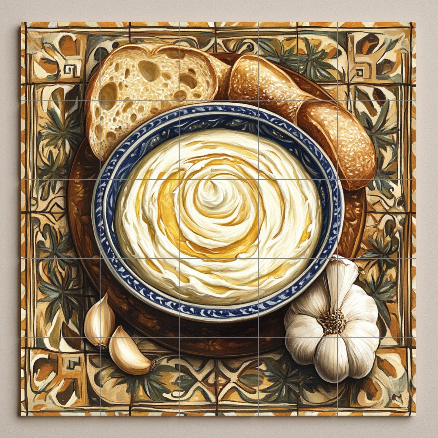 Alioli Catalán — Kitchen & Country Scene · Ceramic Tile Mural