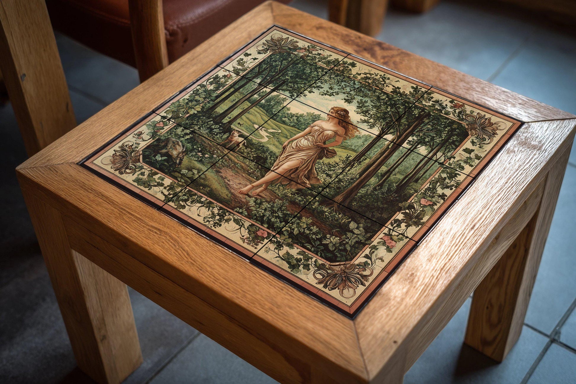 Une Déesse Mythologique du Forêt avec Allégorie p — Art Mural Mythologique, Art Mural en Céramique