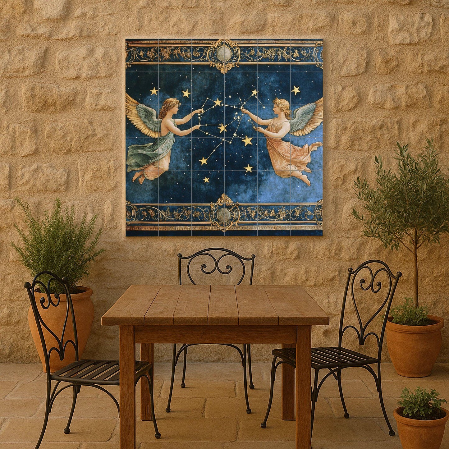 Fresque en Carrelage Renacentistas celestiales con constelaciones — Légendes et Épopées