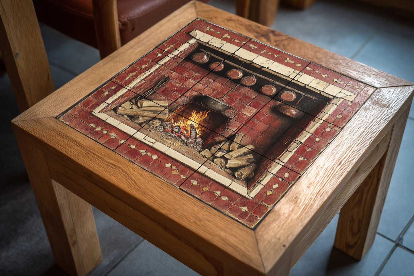 Fresque en Carrelage Chimenea Rustique — Art Rustique de Ferme