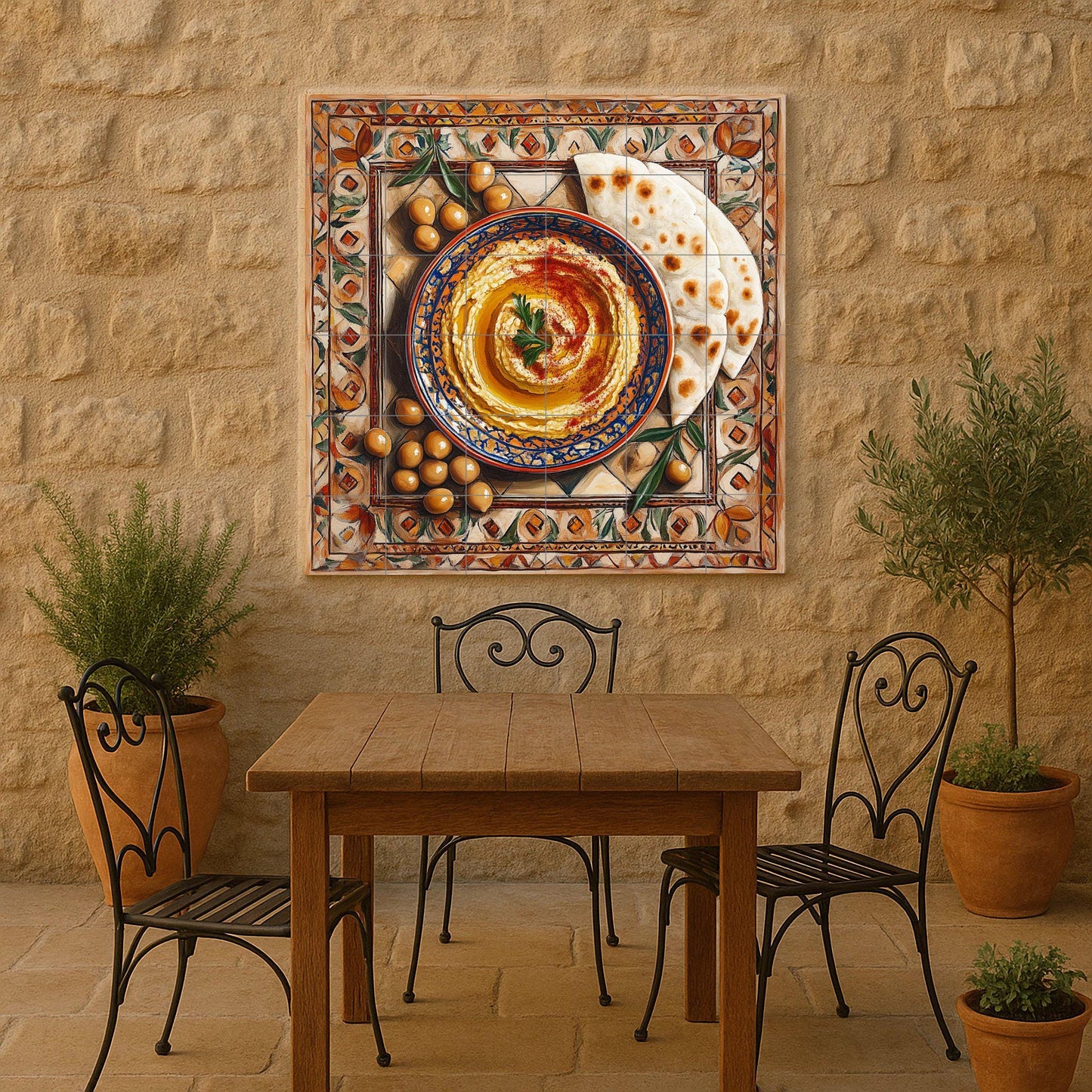 Oriente Medio — Murale in Piastrelle di Ceramica · Arte Rustica di Fattoria