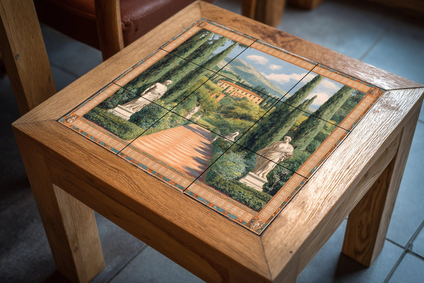 Jardin de villa Italienne · Fresque Céramique — Art Mural Nature