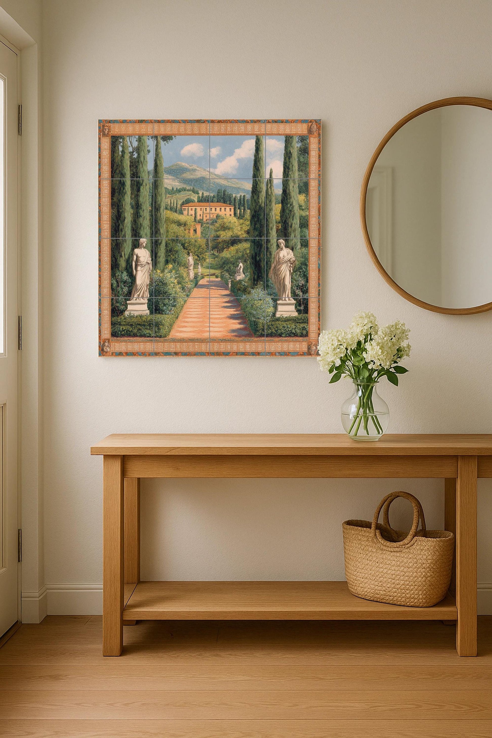Jardin de villa Italienne · Fresque Céramique — Art Mural Nature