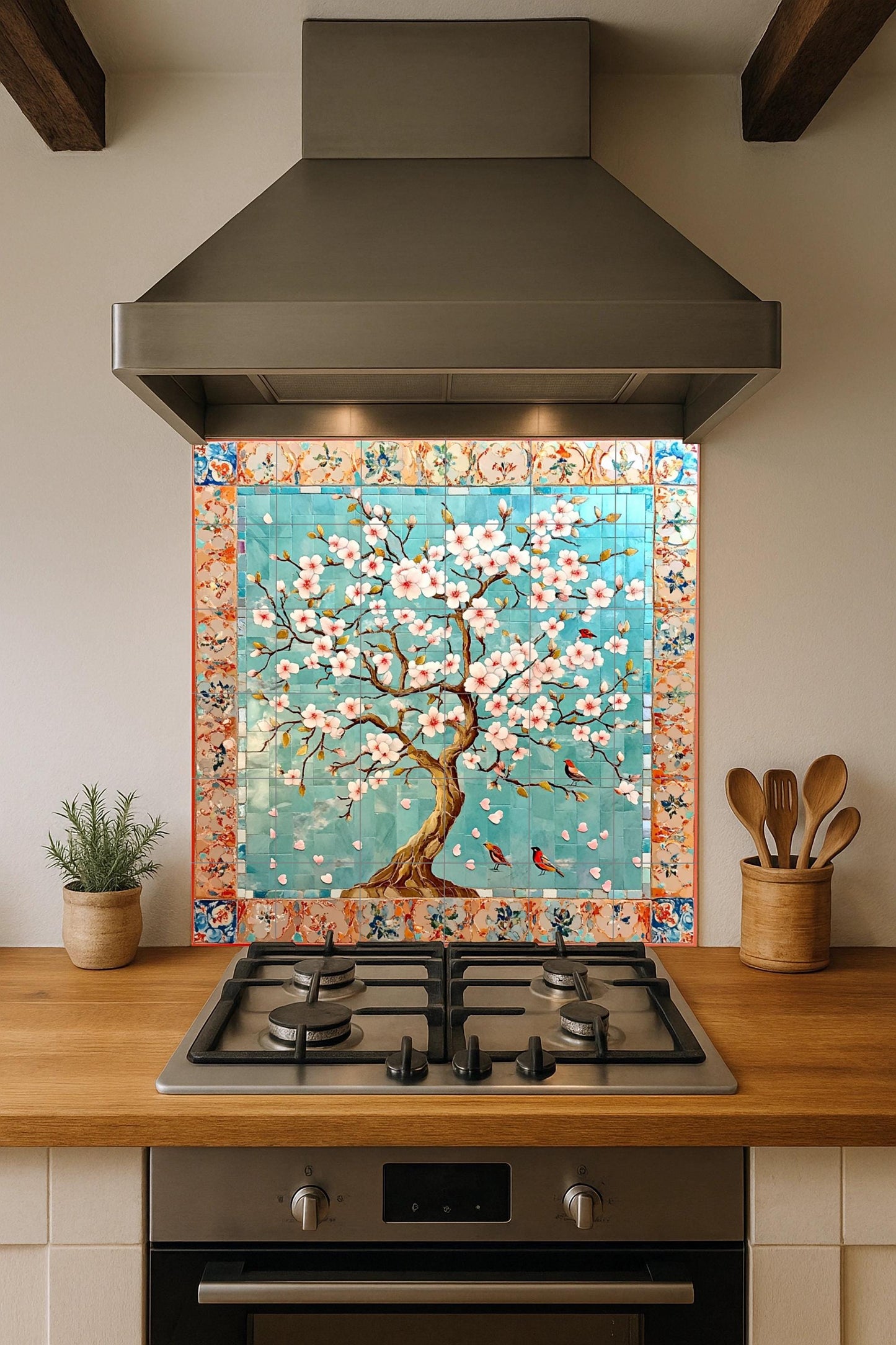 Fiori di cerezo — Murale in Piastrelle di Ceramica · Fiori e Paesaggi