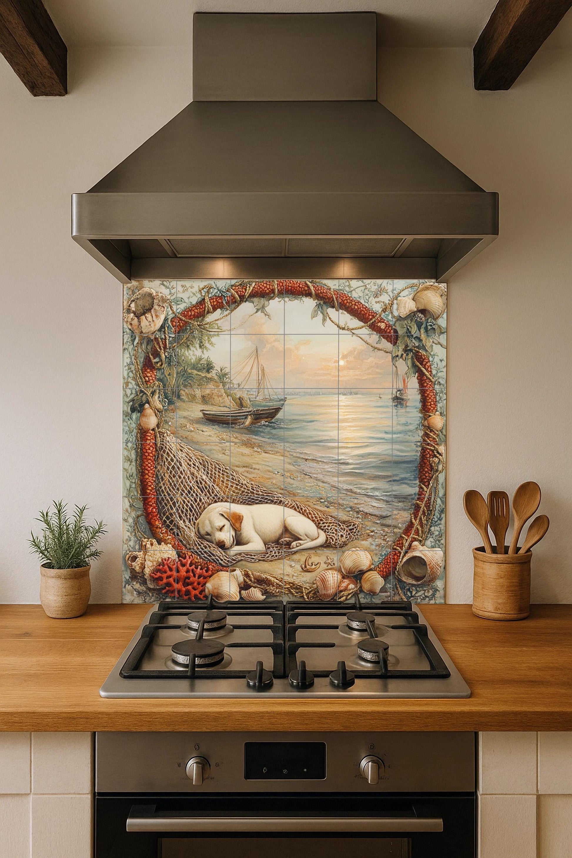 A cachorro by at the Sea · Ceramic Wall Mural — Nautical Wall Décor