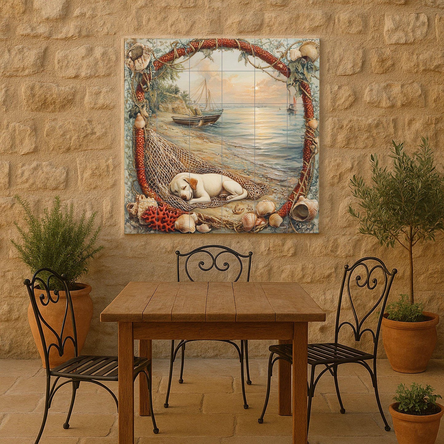 A cachorro by at the Sea · Ceramic Wall Mural — Nautical Wall Décor