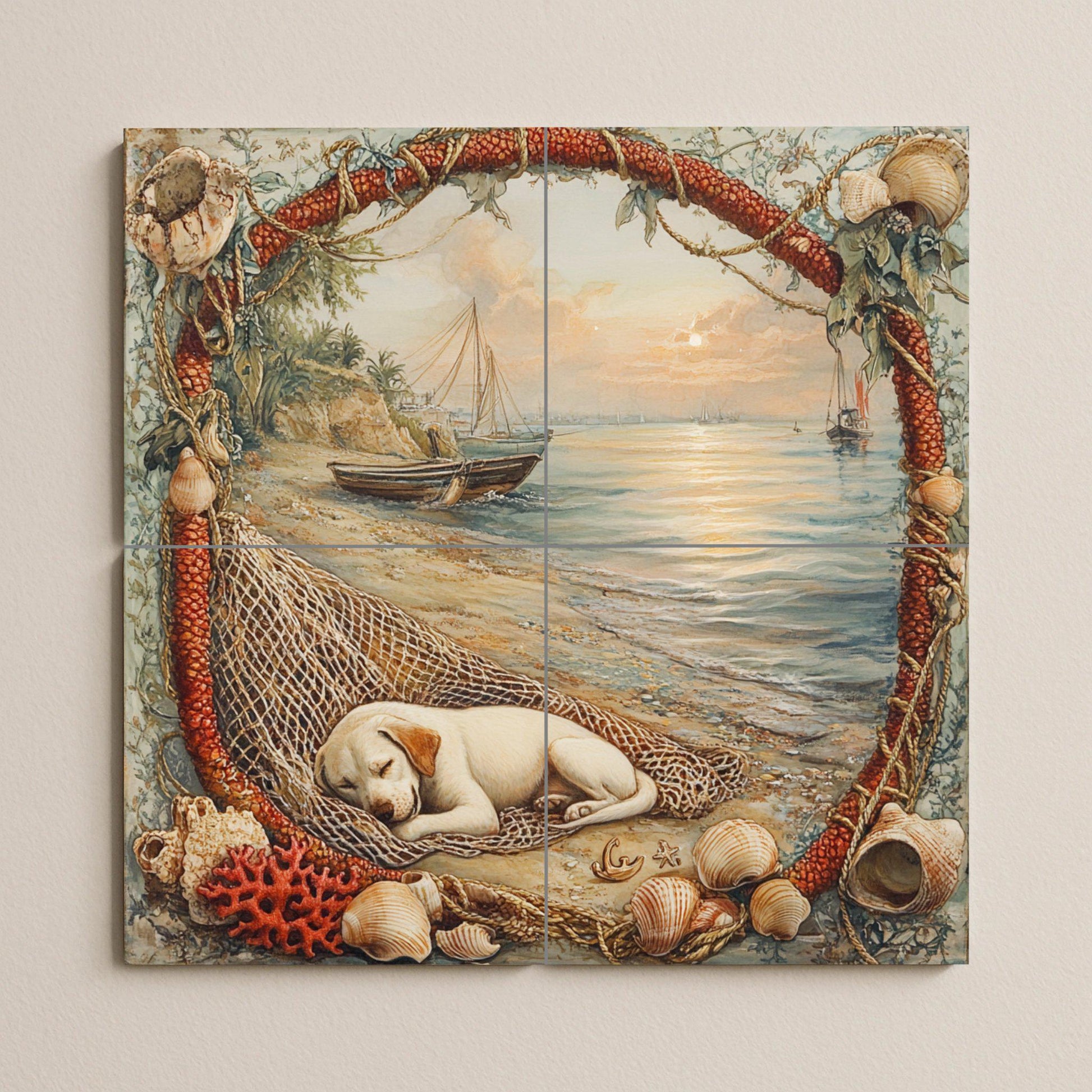 A cachorro by at the Sea · Ceramic Wall Mural — Nautical Wall Décor
