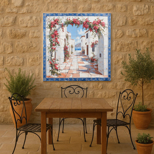 A Village Coastal Mediterranean — Kitchen & Country Scene · Tile Wall Art