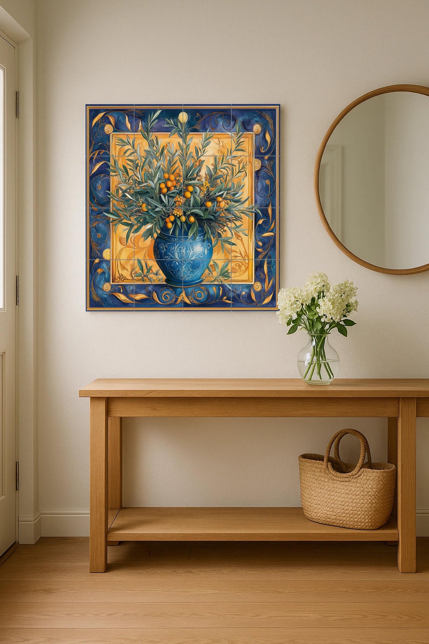 Vaso di aceitunas Mediterraneo — Fiori e Paesaggi, Arte da Parete in Ceramica