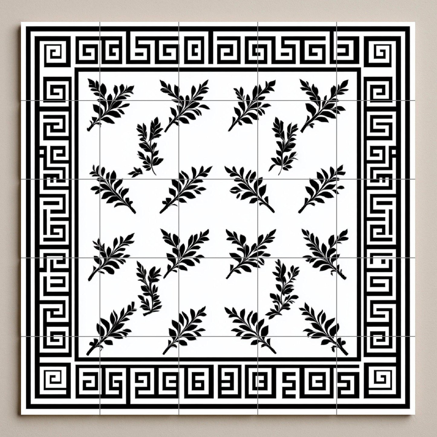 Mural de azulejos de cerámica con clave griega, panel decorativo de…