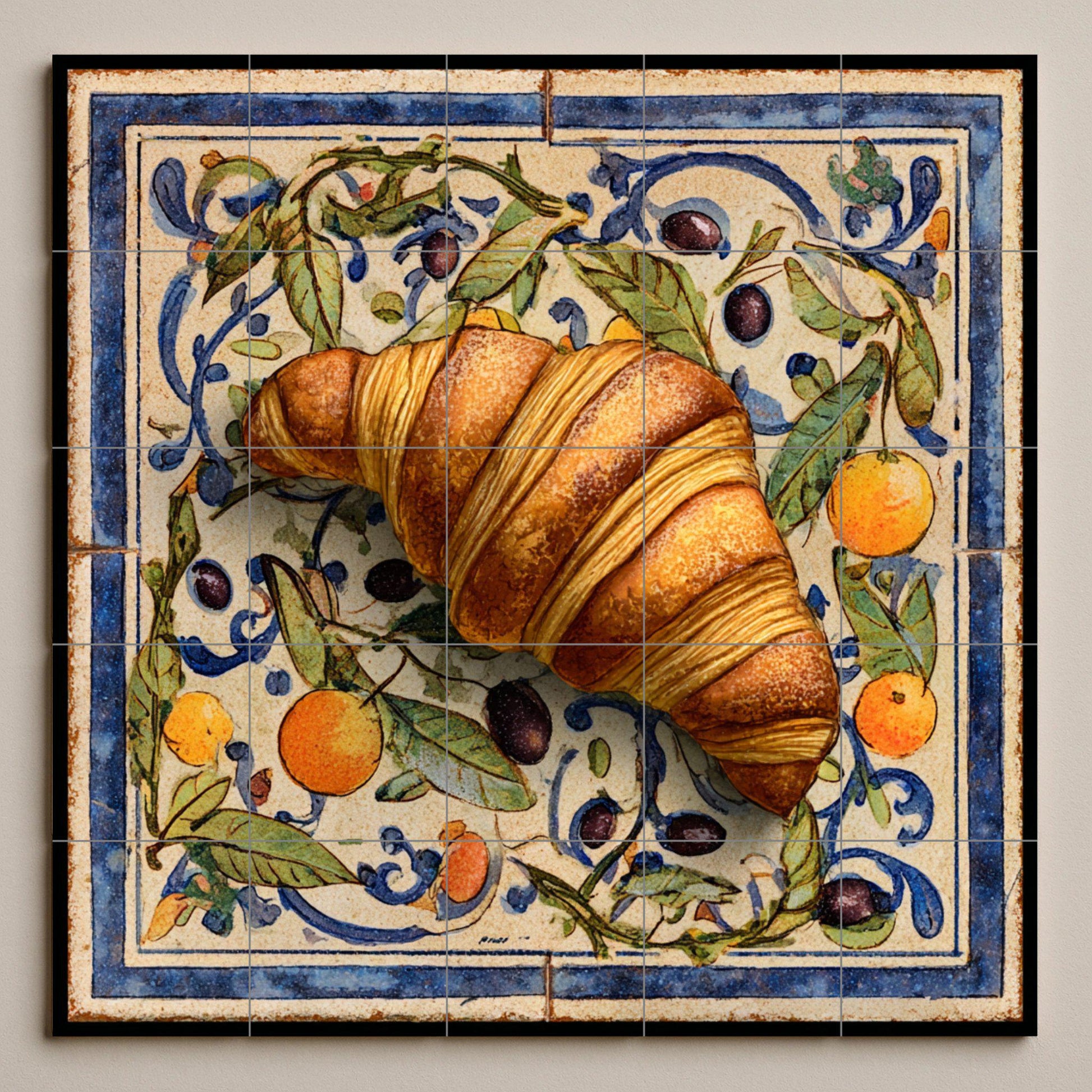 Mediterránea mit diseño von Croissant — Fliesen-Wandbild aus Keramik · Rustikale Bauernhaus-Kunst