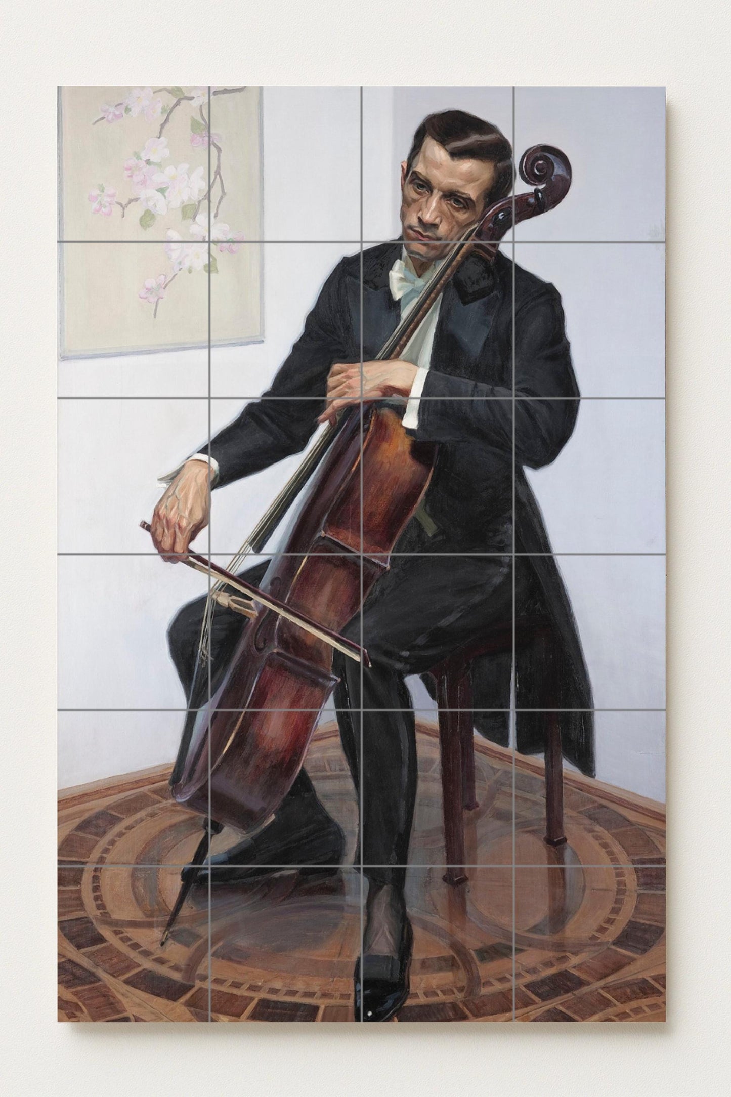 Cellist — Decorative Pattern Mural · Tile Wall Art