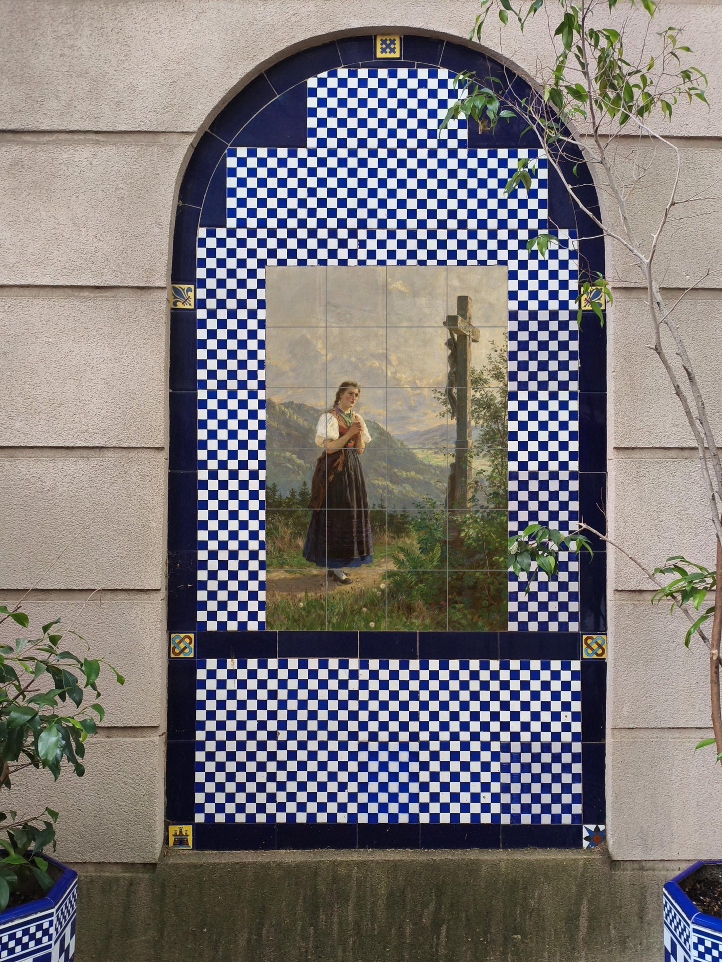 Fede in il Valle — Murale in Piastrelle di Ceramica · Scena Biblica
