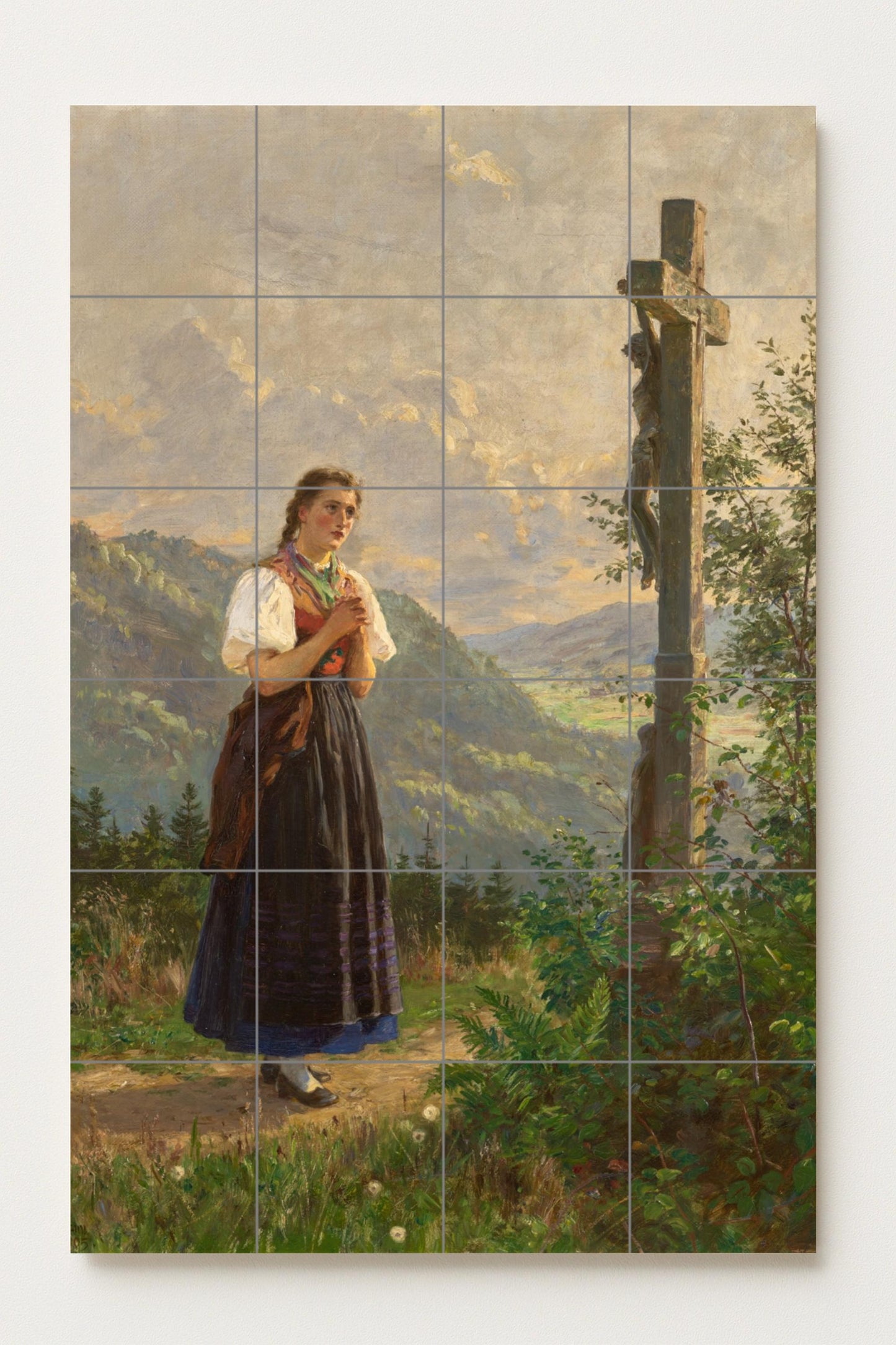 Fede in il Valle — Murale in Piastrelle di Ceramica · Scena Biblica