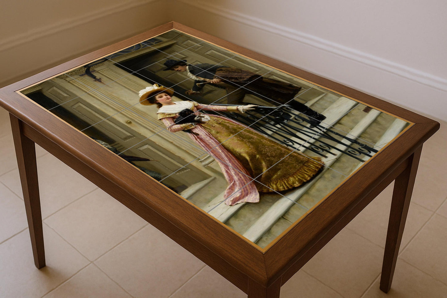 Ceramic Tile Mural: Scene Victorian Romantic — Folk-Art Décor