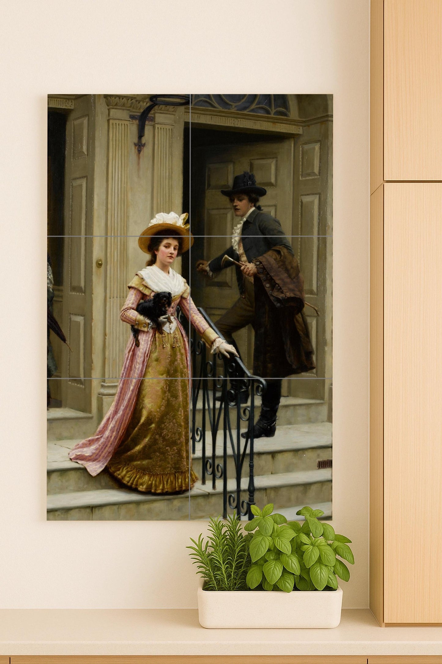 Ceramic Tile Mural: Scene Victorian Romantic — Folk-Art Décor