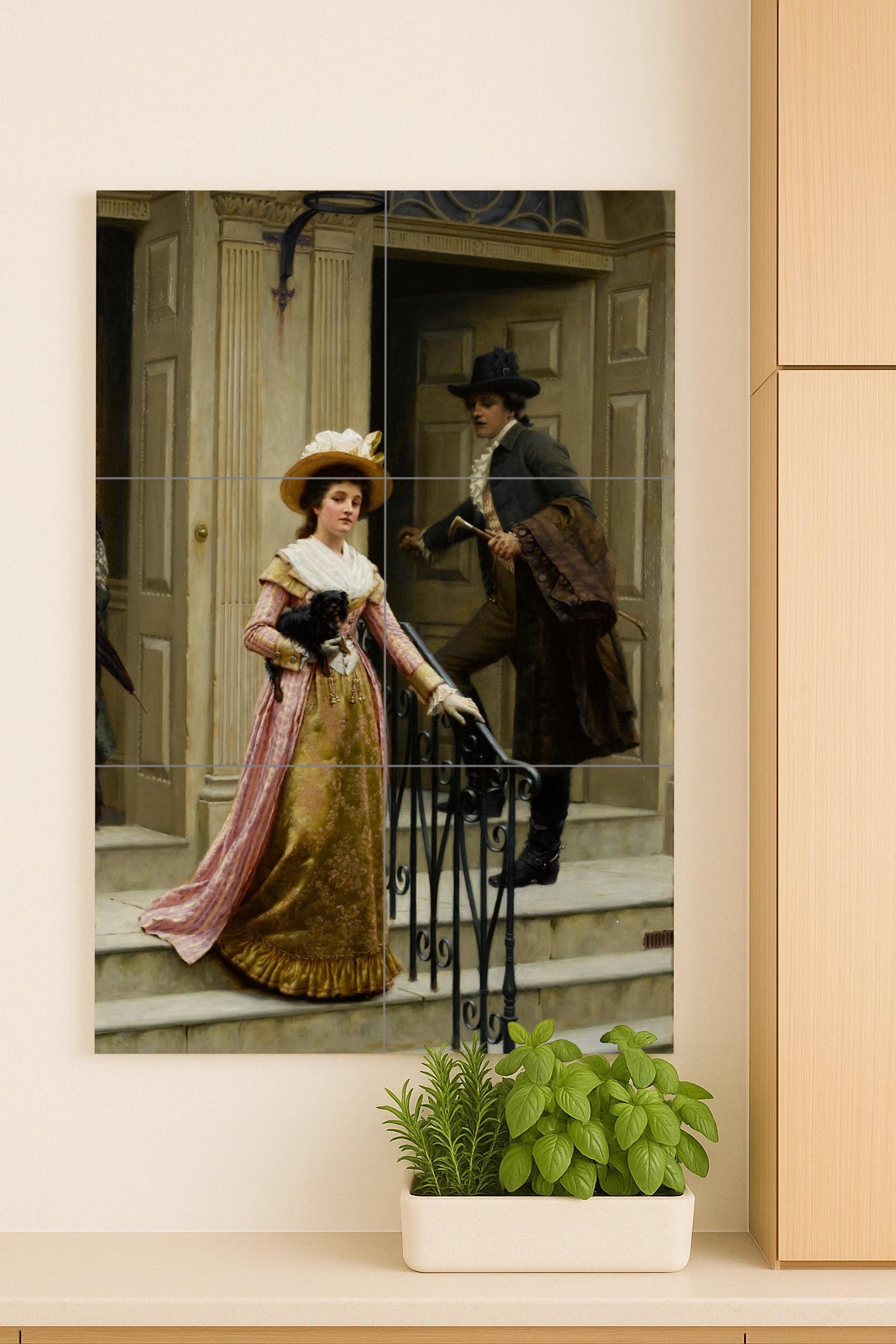 Ceramic Tile Mural: Scene Victorian Romantic — Folk-Art Décor