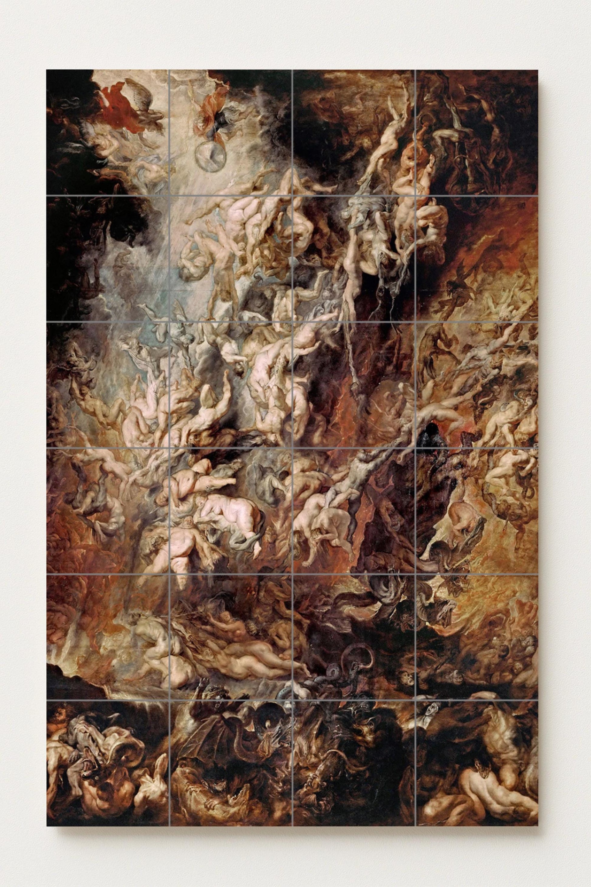 La caída de los condenados — Fine-Art Masterpiece · Ceramic Tile Mural