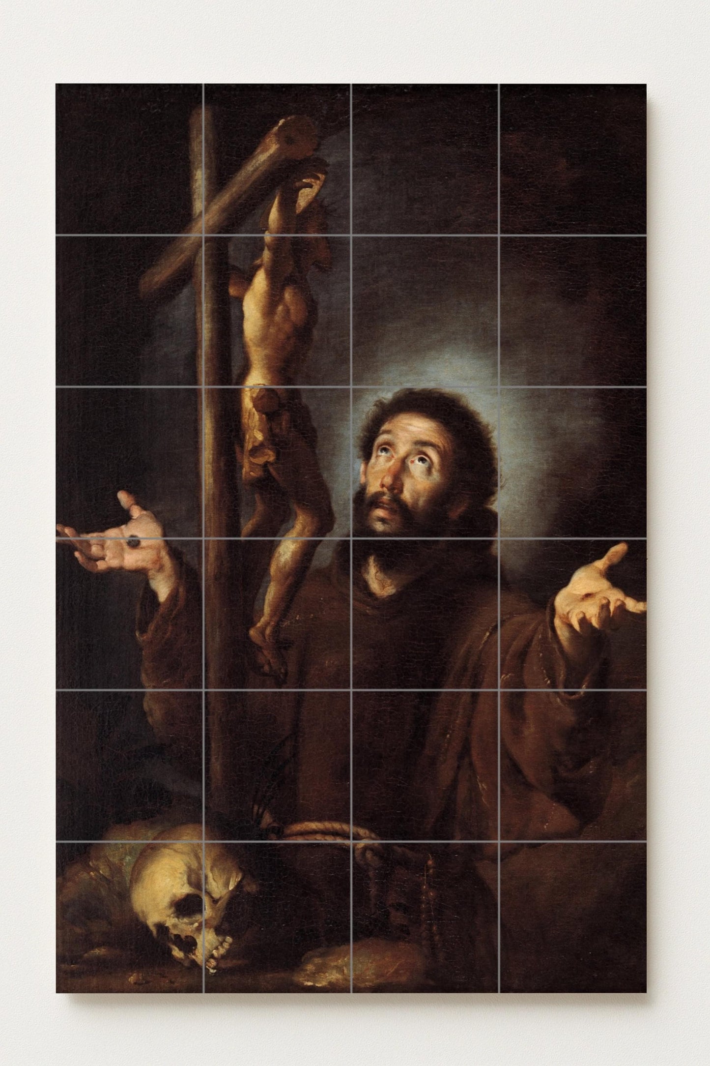 San Francisco de Asís — Santo en oración ante la cruz