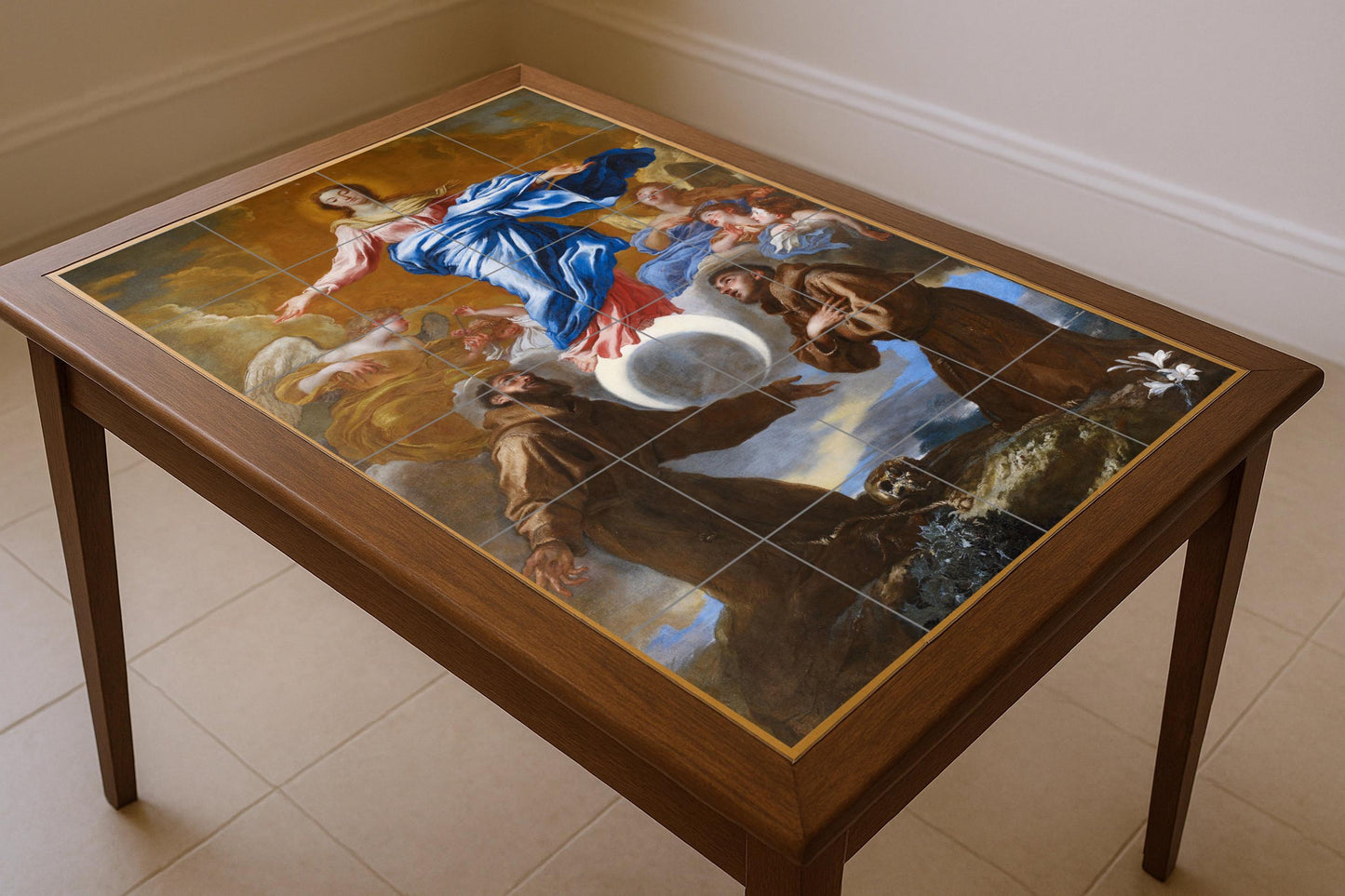 Inmaculada Concepción — Biblical Scene Mural · Tile Wall Art