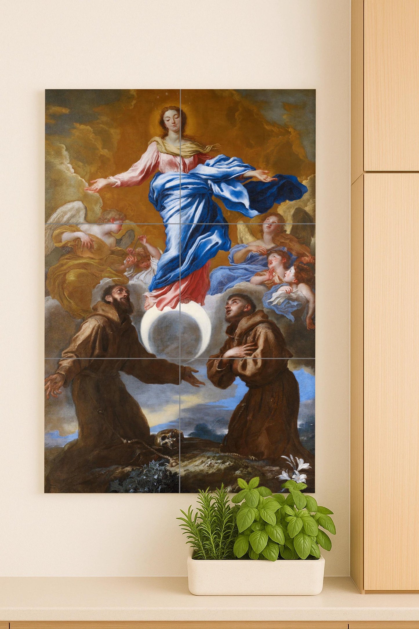 Inmaculada Concepción — Biblical Scene Mural · Tile Wall Art