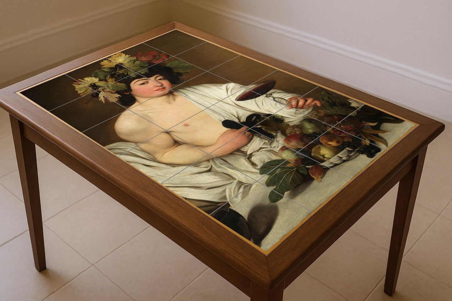Fresque en Carrelage Baco de Caravaggio — Peinture Classique en Carreaux