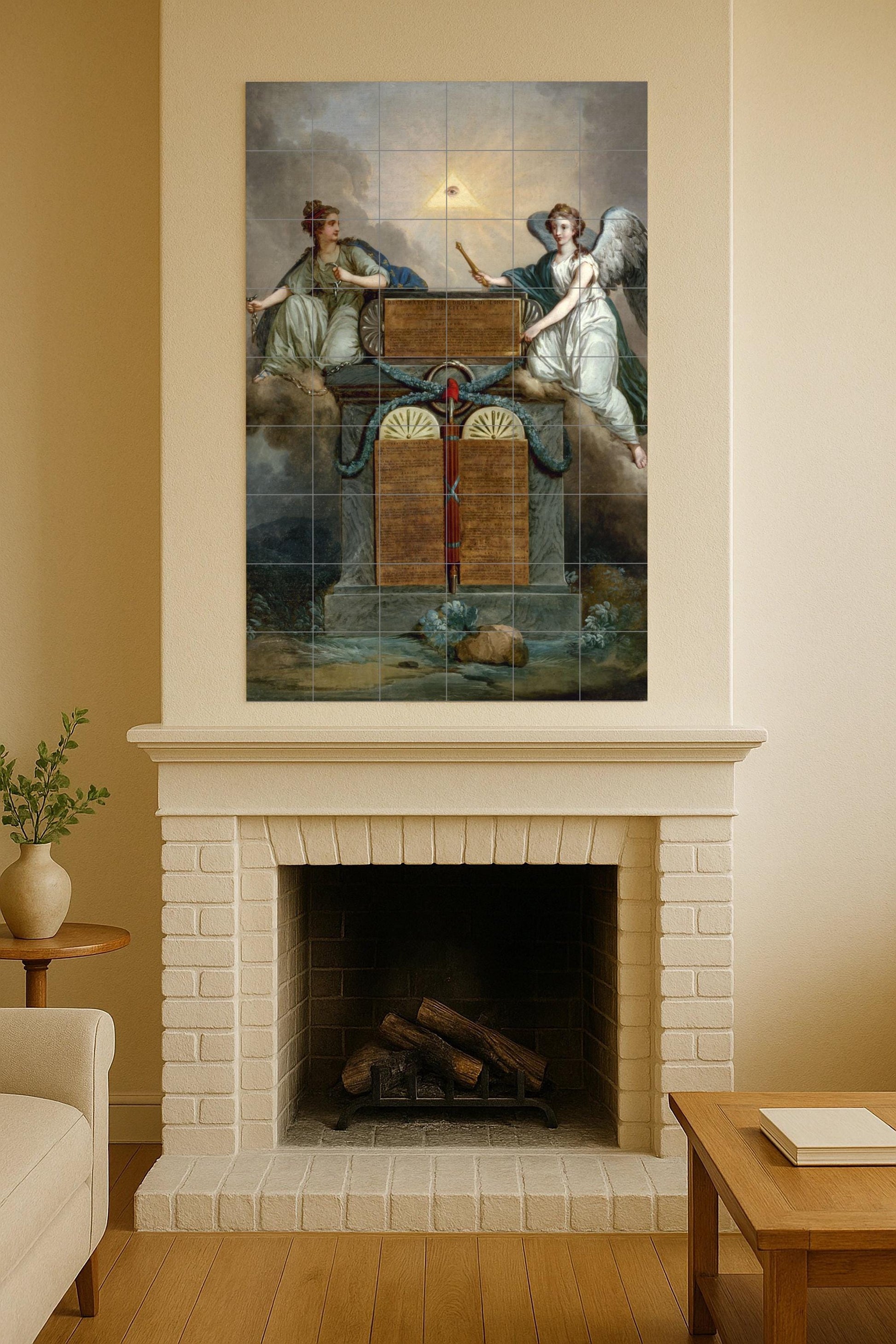 Ceramic Tile Mural: Declaración of the Derechos of the Man and of the Ciudadano of Jean-Jacques-Franço — Mythology Wall Art