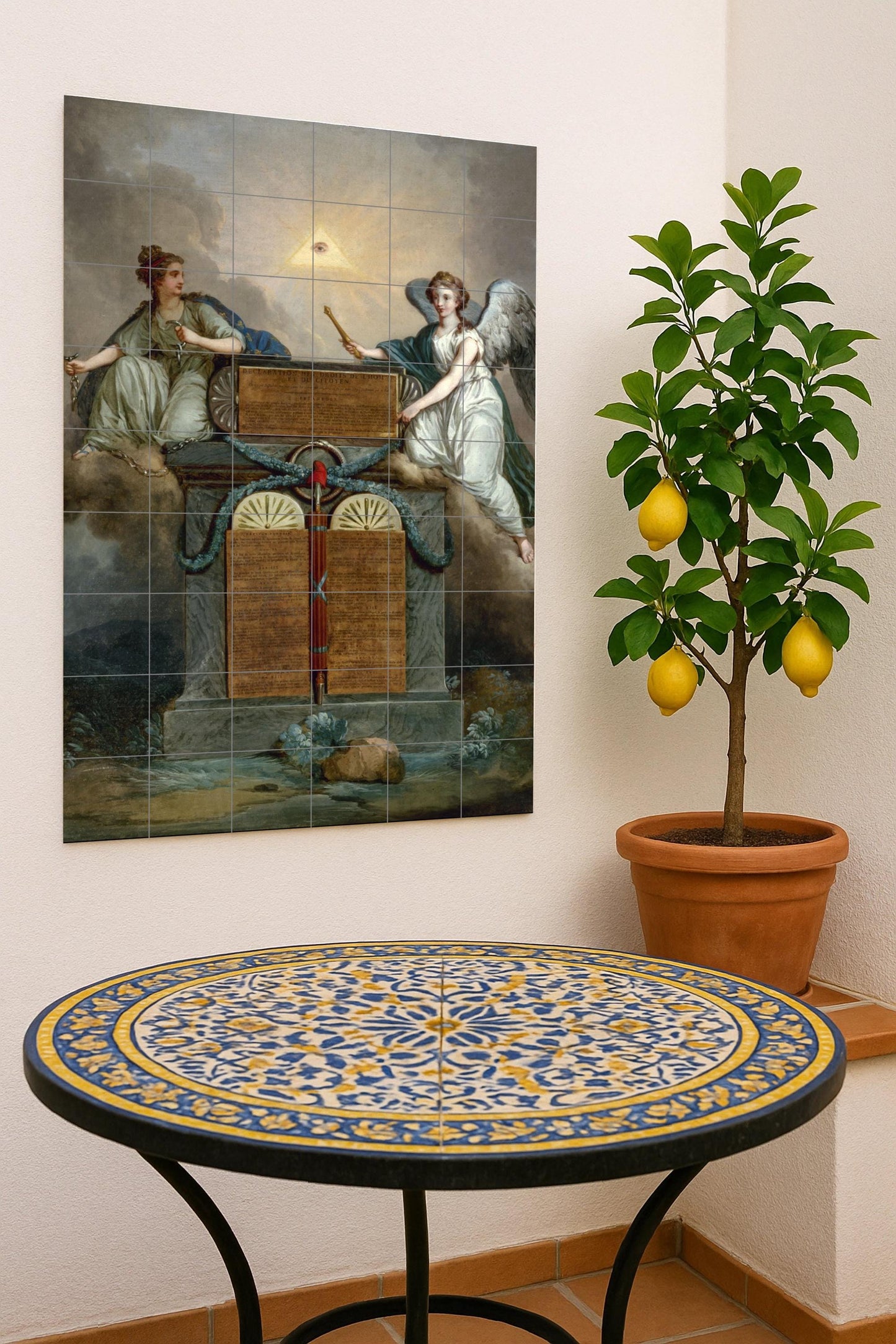 Ceramic Tile Mural: Declaración of the Derechos of the Man and of the Ciudadano of Jean-Jacques-Franço — Mythology Wall Art