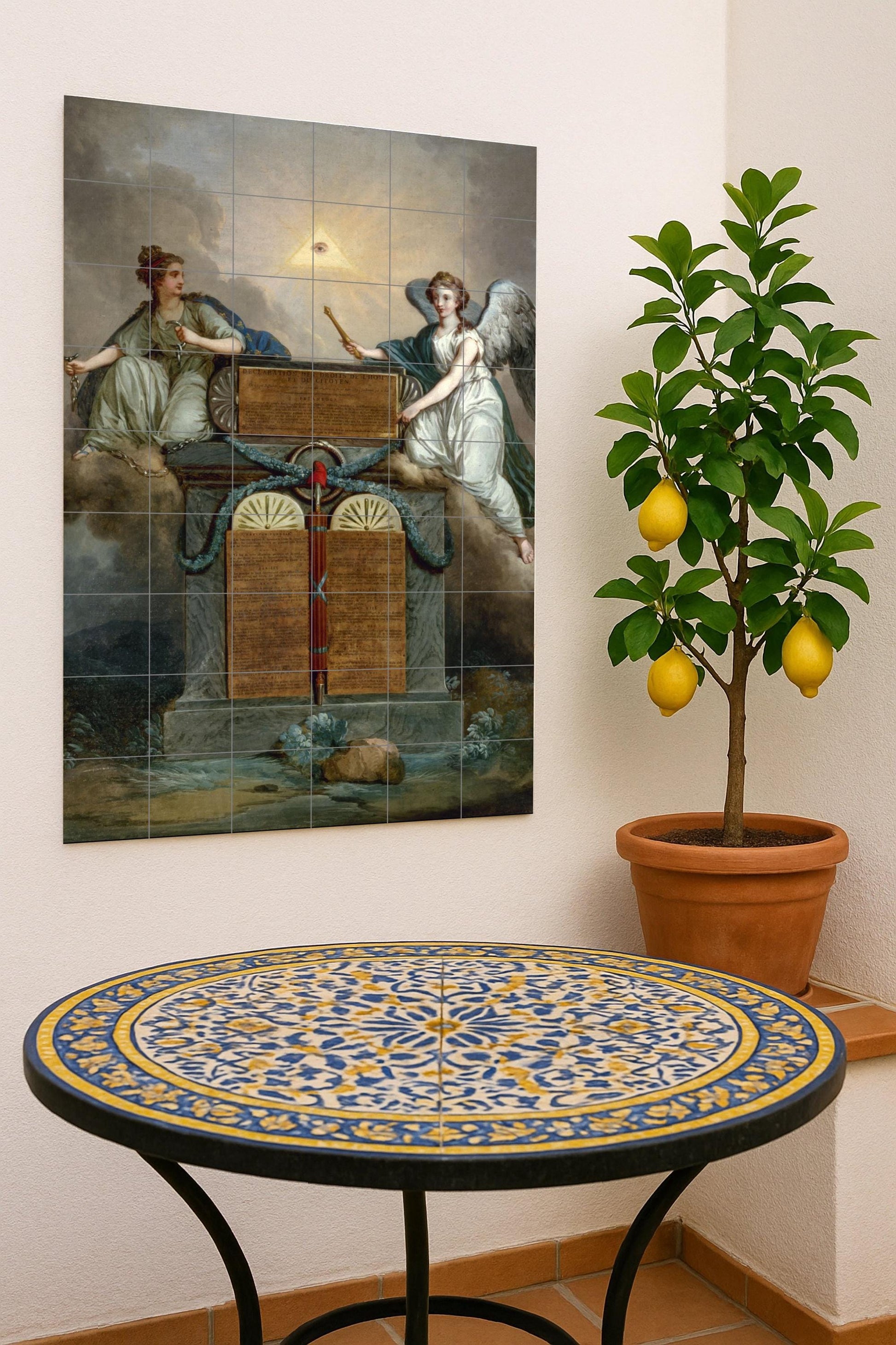 Ceramic Tile Mural: Declaración of the Derechos of the Man and of the Ciudadano of Jean-Jacques-Franço — Mythology Wall Art