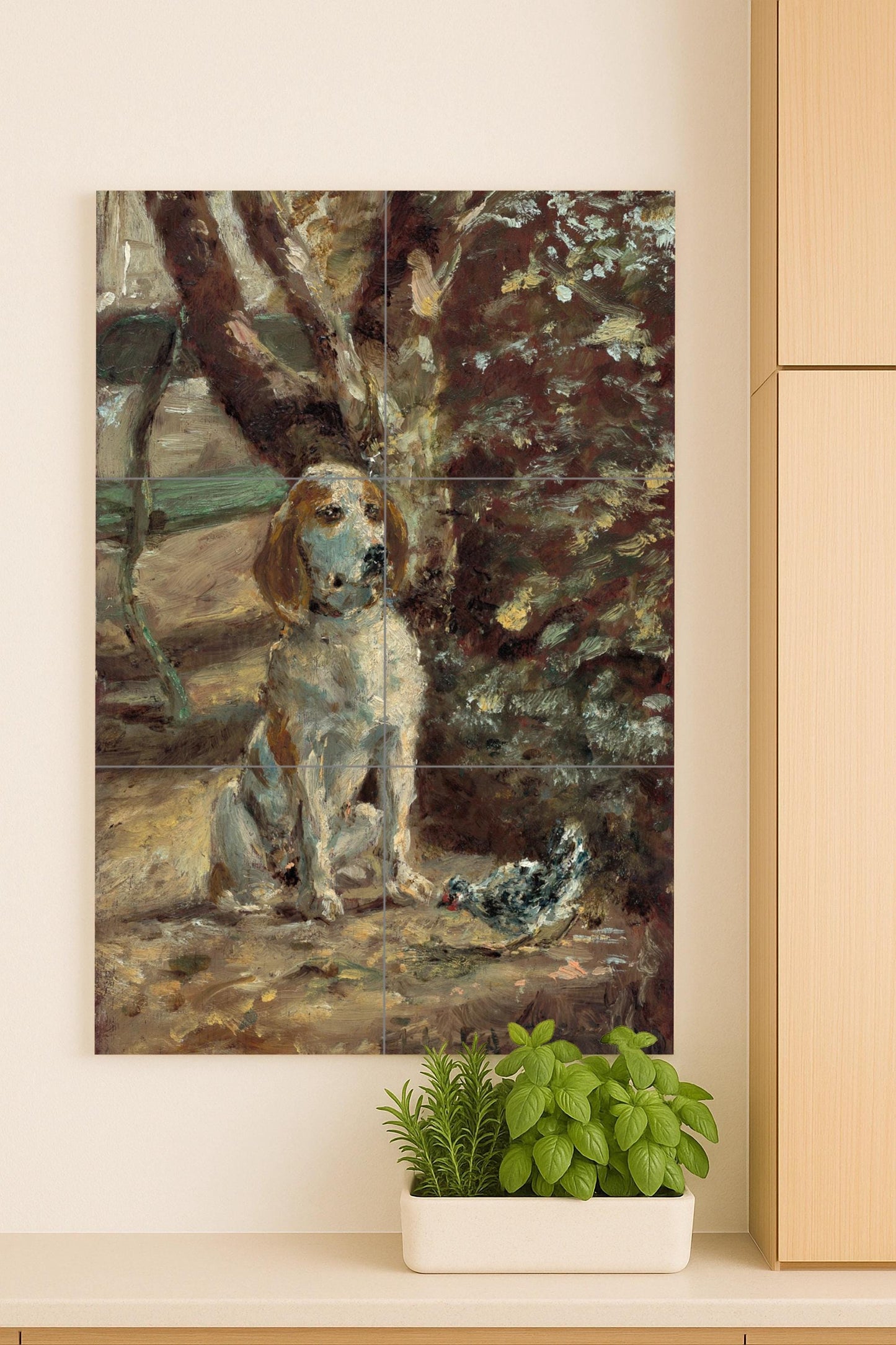 Cane e Uccello — Arte di Animali e Uccelli, Arte da Parete in Ceramica