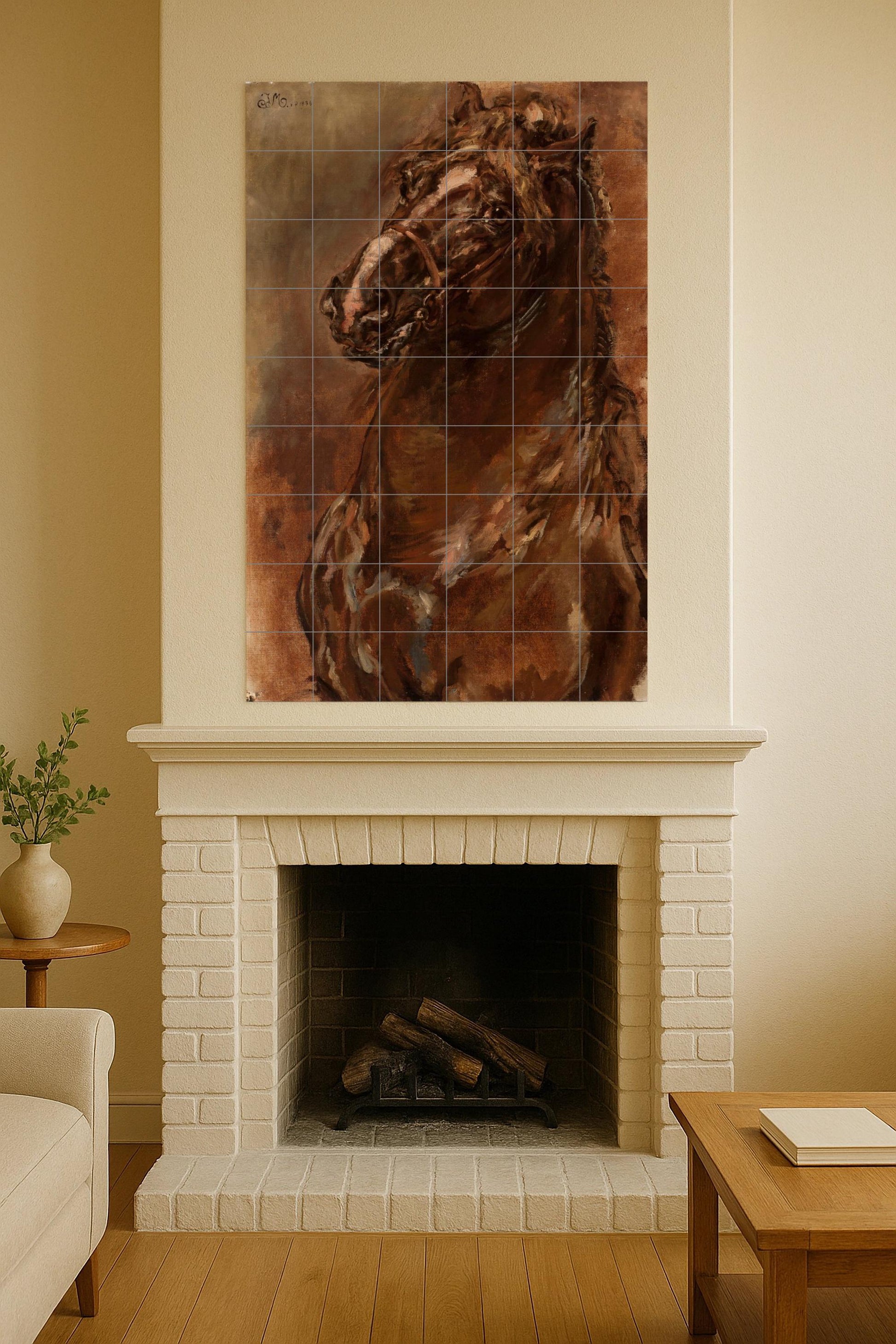 Atelier von Pferde — Fliesen-Wandbild aus Keramik · Fauna-Fliesenkunst