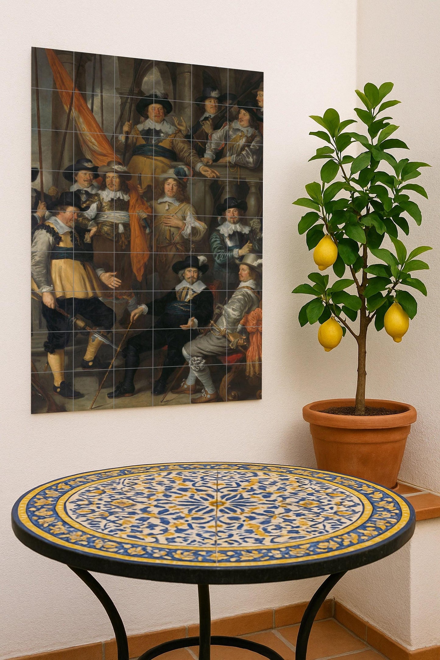 La reunión de la milicia — Folk-Art Décor · Ceramic Tile Mural