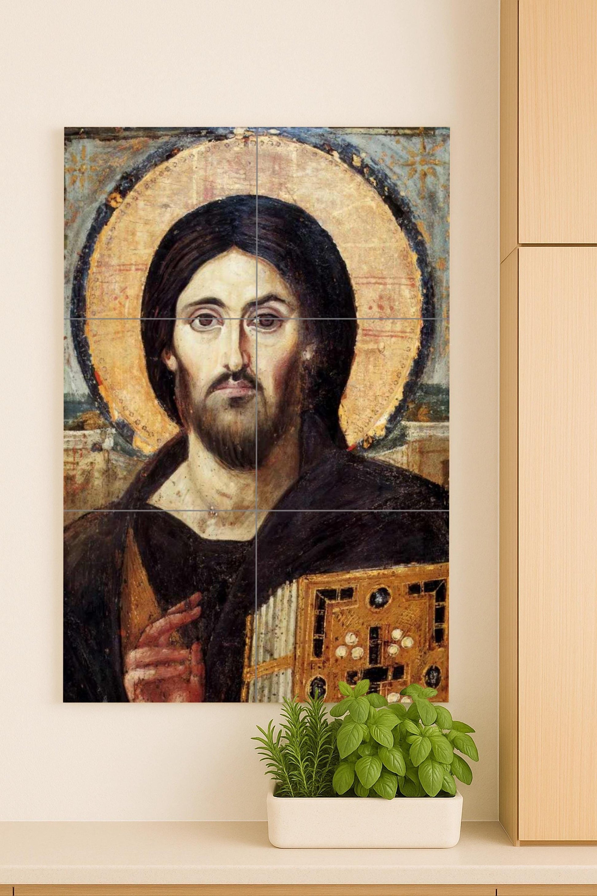 Cristo Pantocrátor — Mural cerámico bizantino del Monasterio de Santa…