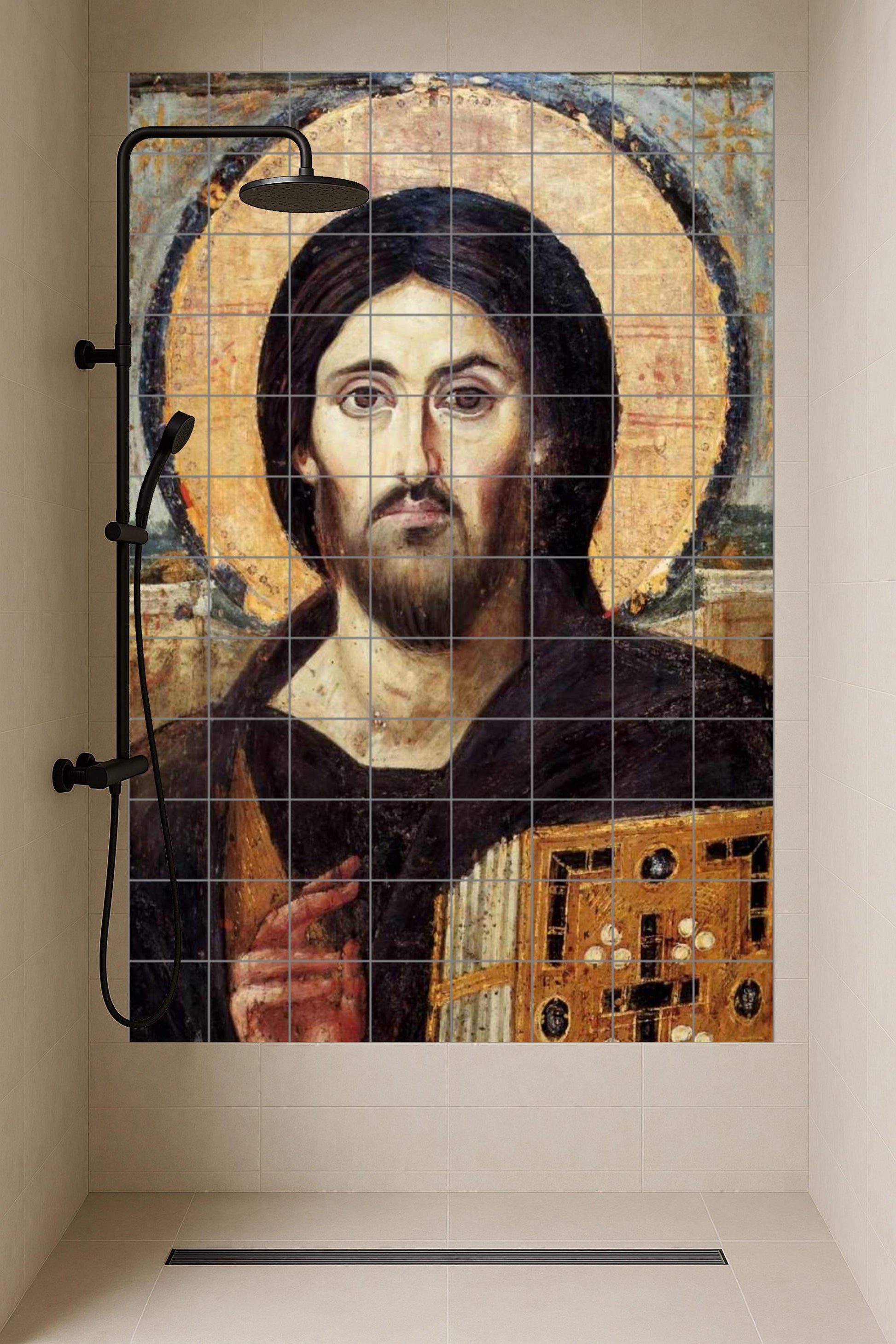 Cristo Pantocrátor — Mural cerámico bizantino del Monasterio de Santa…