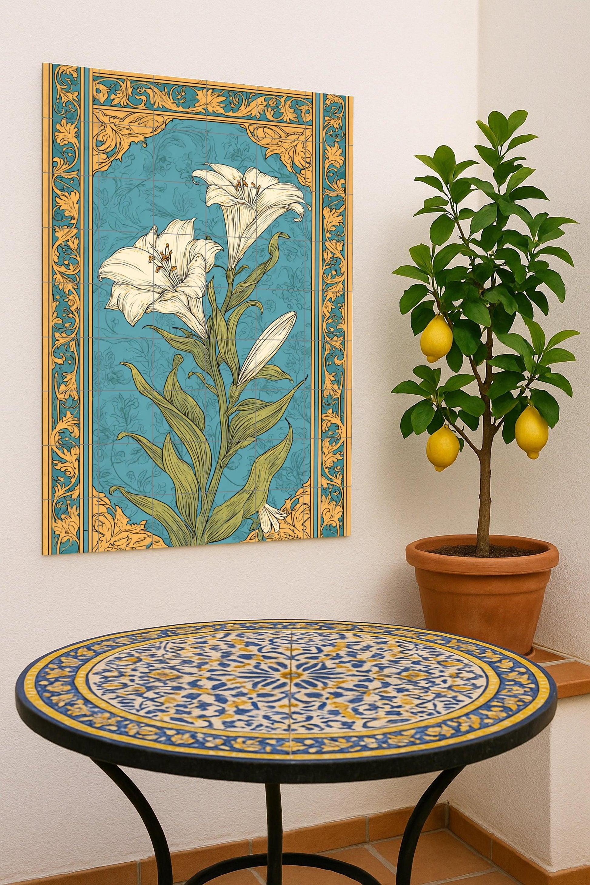 Lilium de Barcelona · Fresque Céramique — Art Mural Nature
