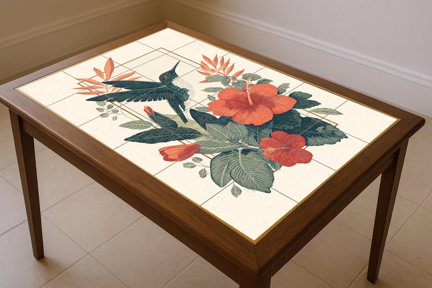 Ensoñación di Colibrí · Murale Ceramico — Paesaggio Botanico