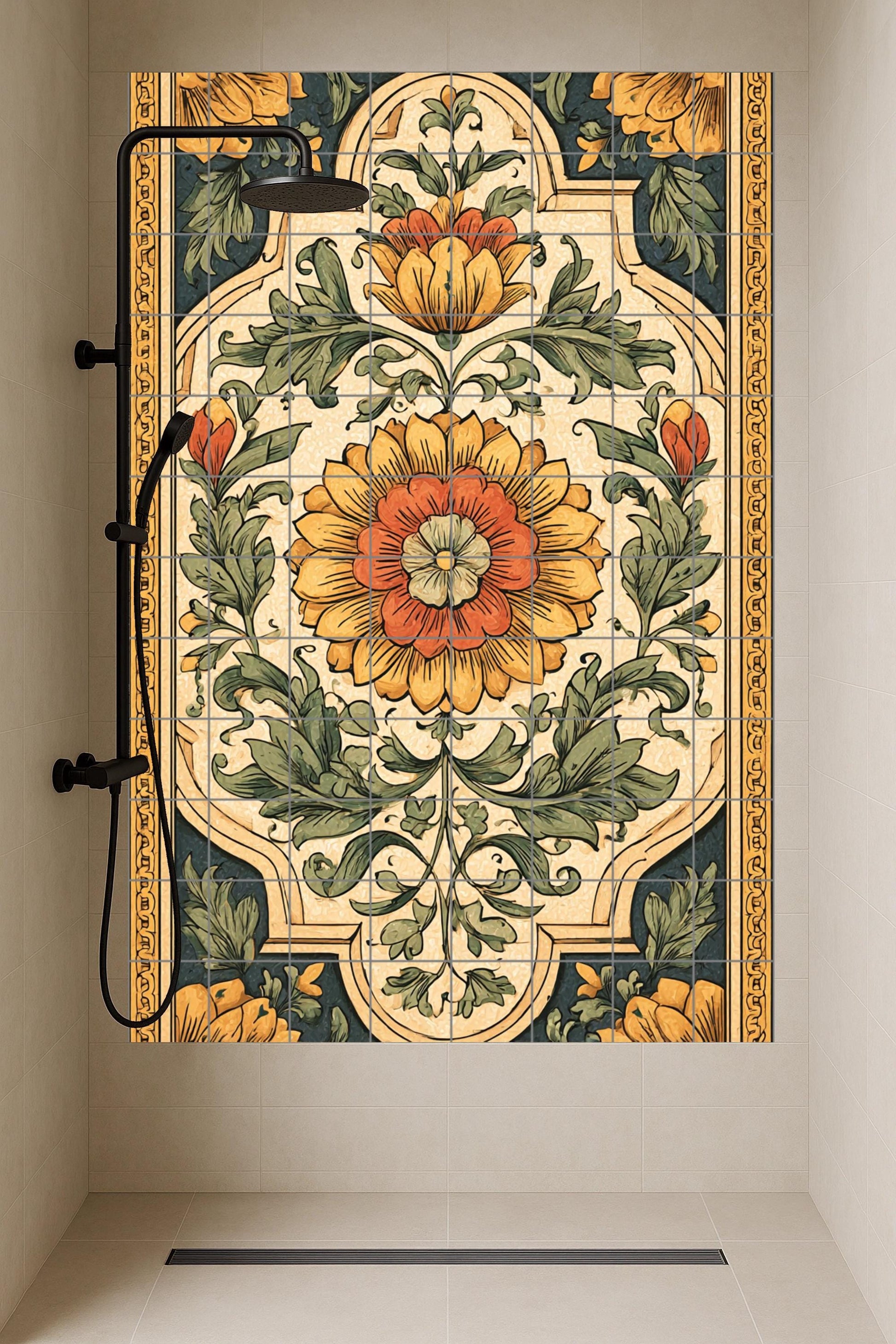 Florence · Ceramic Wall Mural — Flowers & Landscape Art