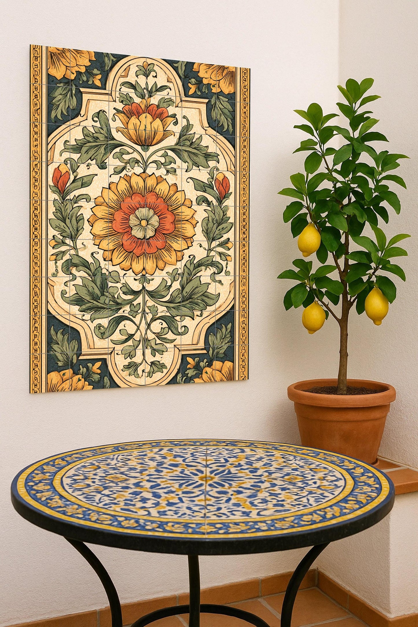 Florence · Ceramic Wall Mural — Flowers & Landscape Art