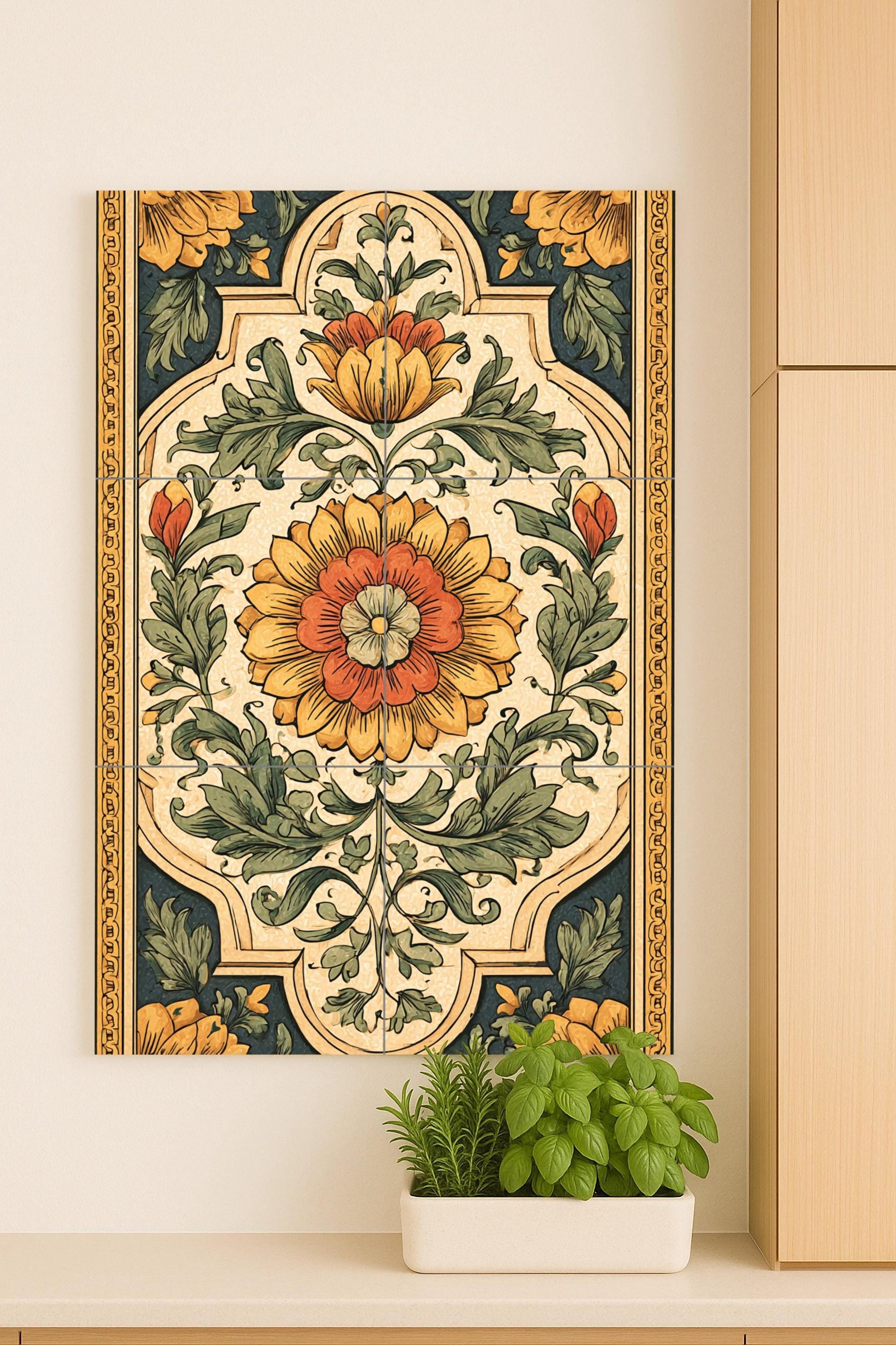 Florence · Ceramic Wall Mural — Flowers & Landscape Art
