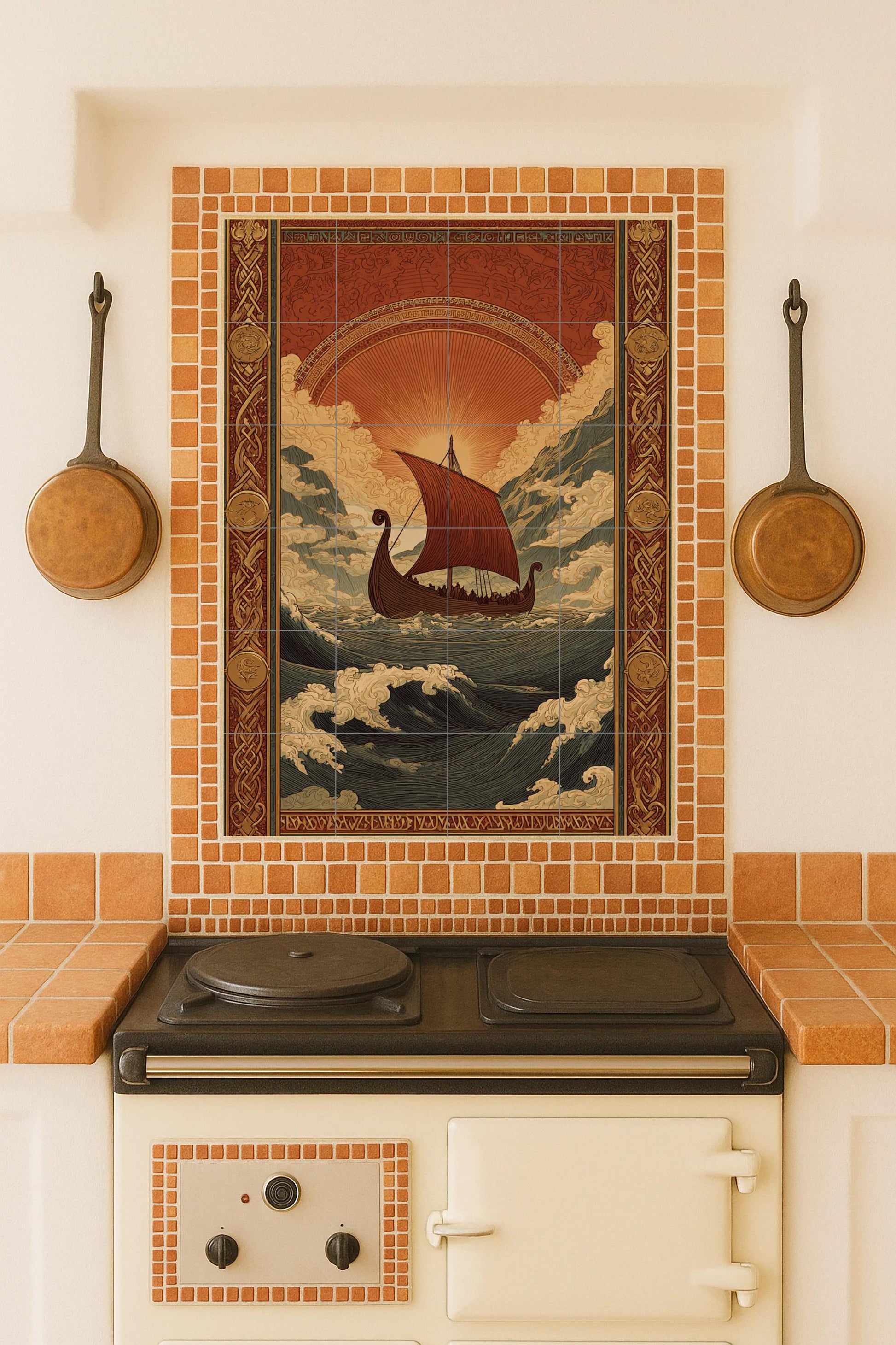 Viaje vikingo — Legends & Epic Art · Ceramic Tile Mural