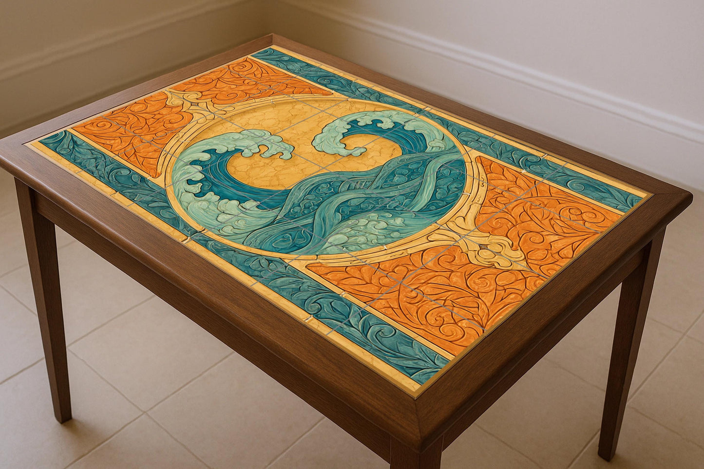 Ceramic Tile Mural: "Harmony Oceánica — Maritime Tile Art