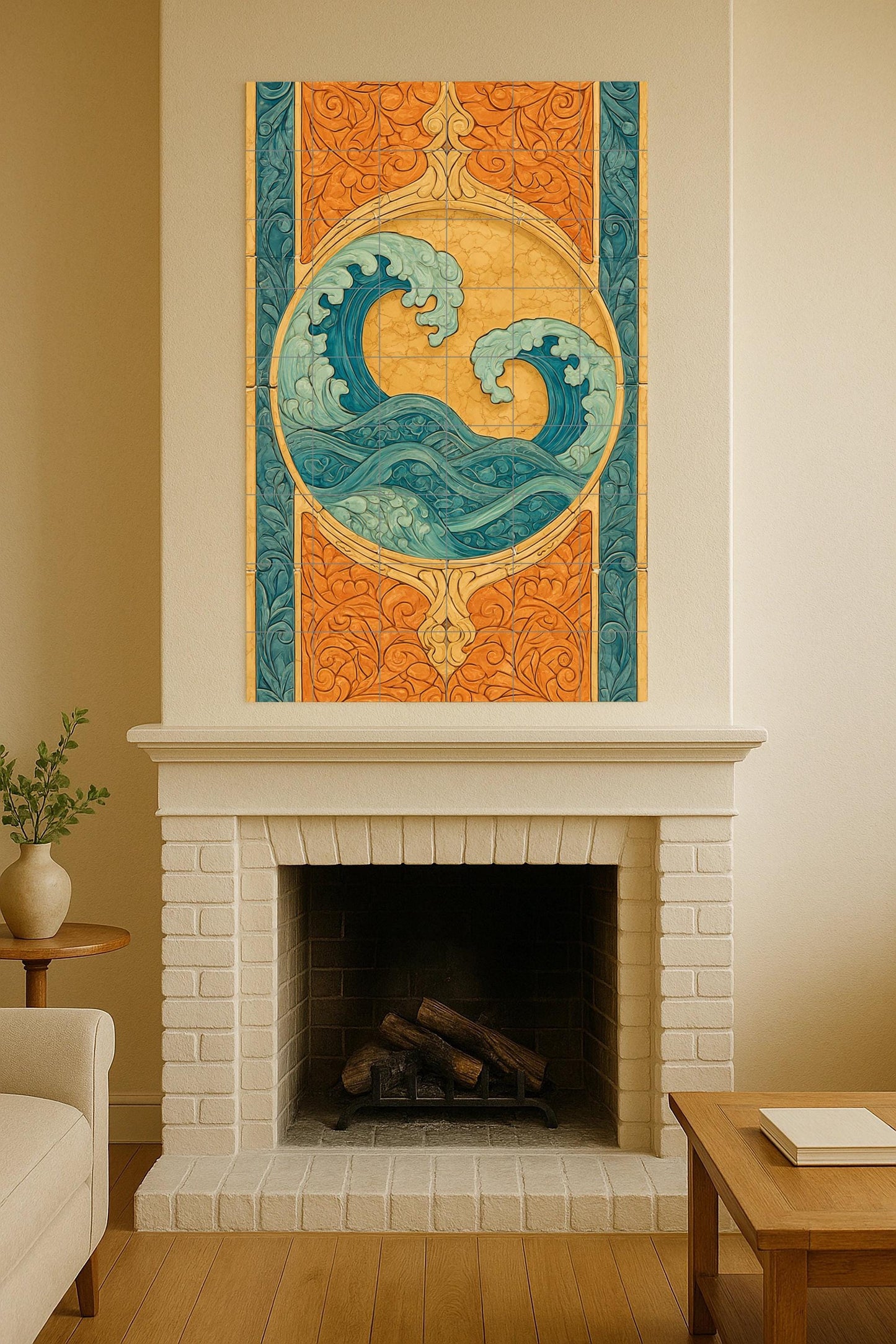 Ceramic Tile Mural: "Harmony Oceánica — Maritime Tile Art