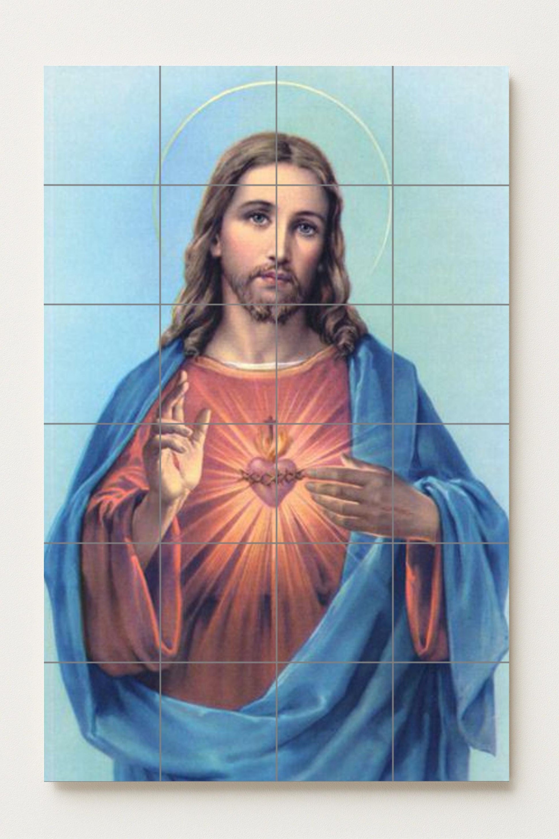 Sacré Cœur de Christ · Fresque Céramique — Art Mural Chrétien