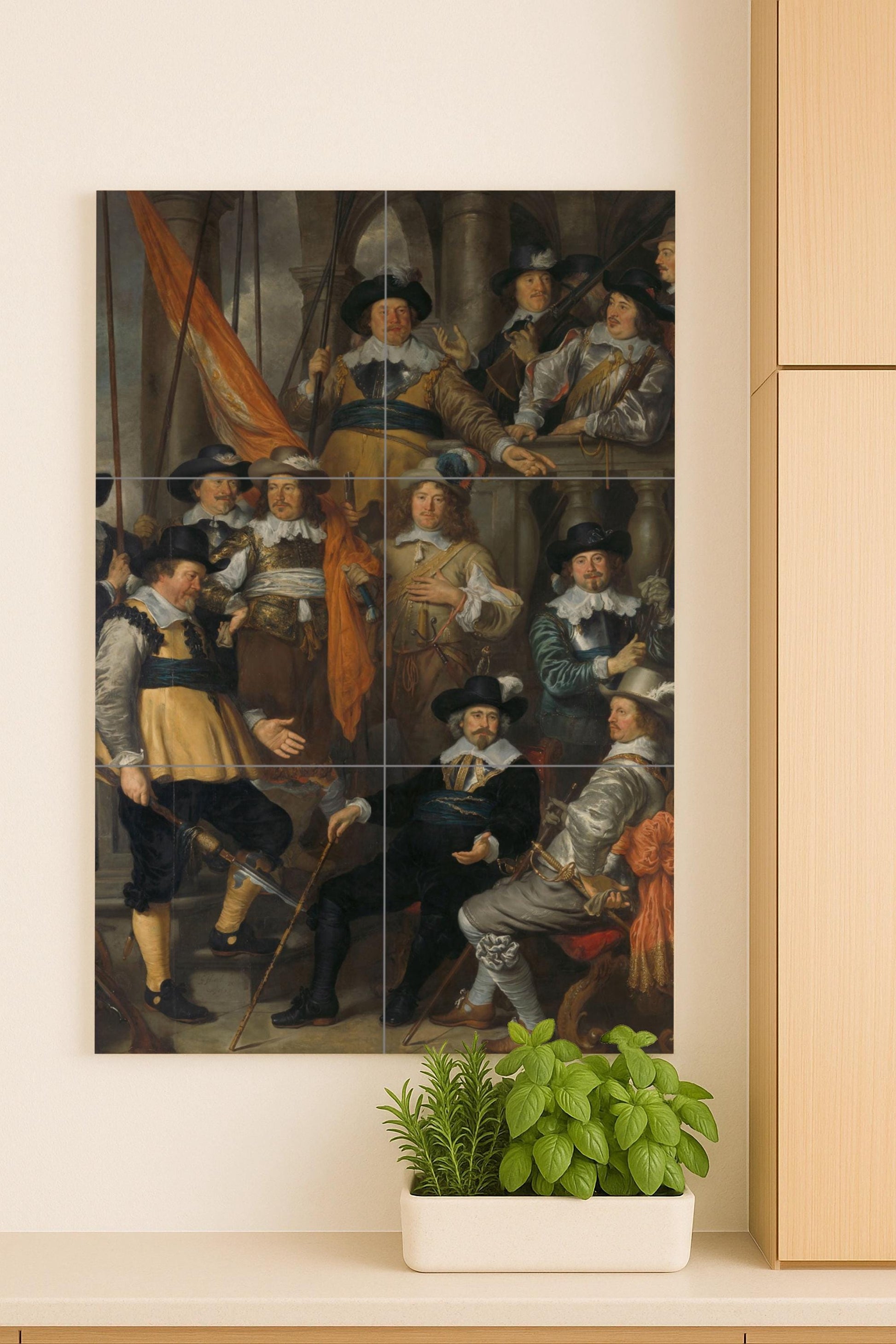 La reunión de la milicia — Folk-Art Décor · Ceramic Tile Mural