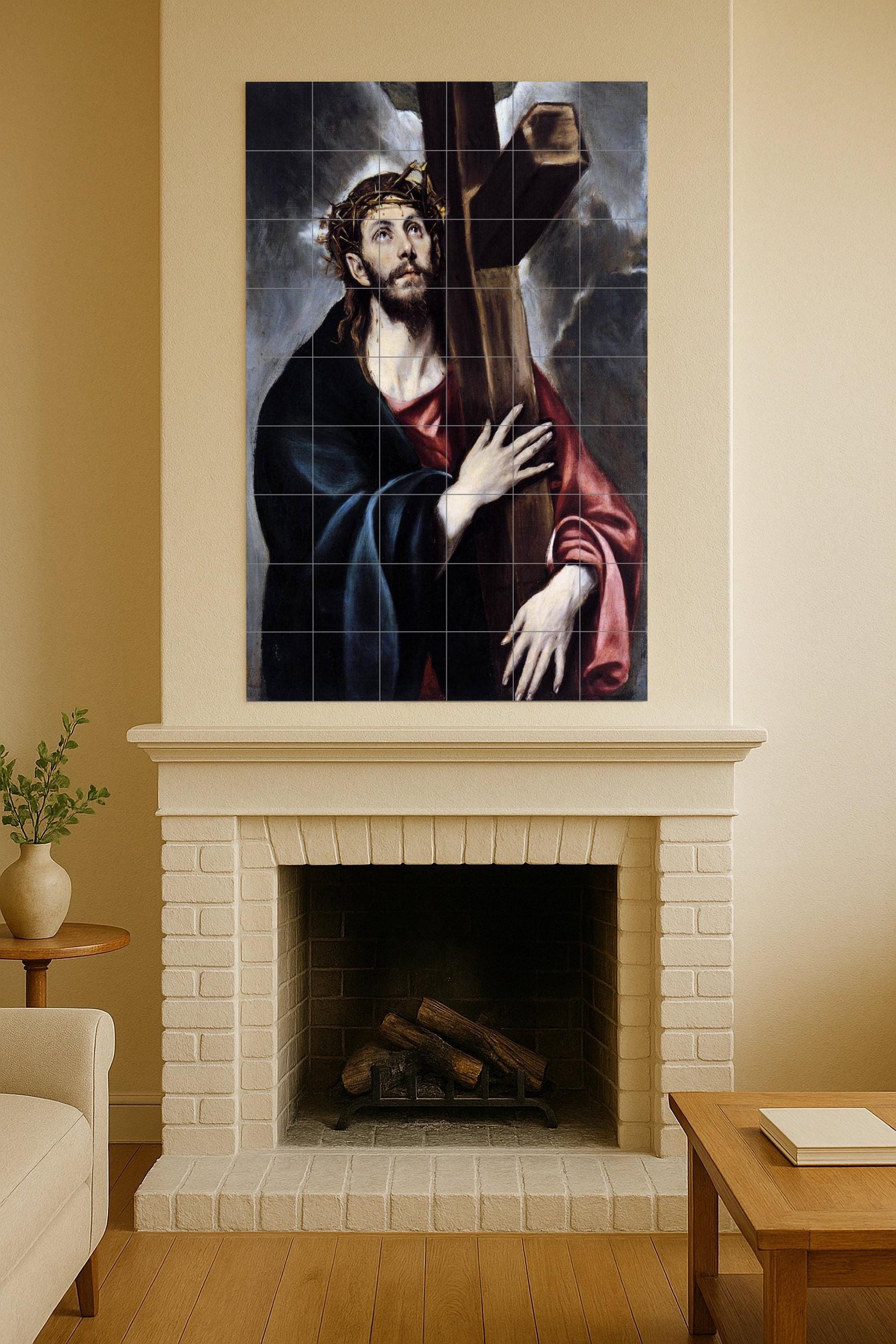 Cristo cargando la Croce — Arte da Galleria, Arte da Parete in Ceramica