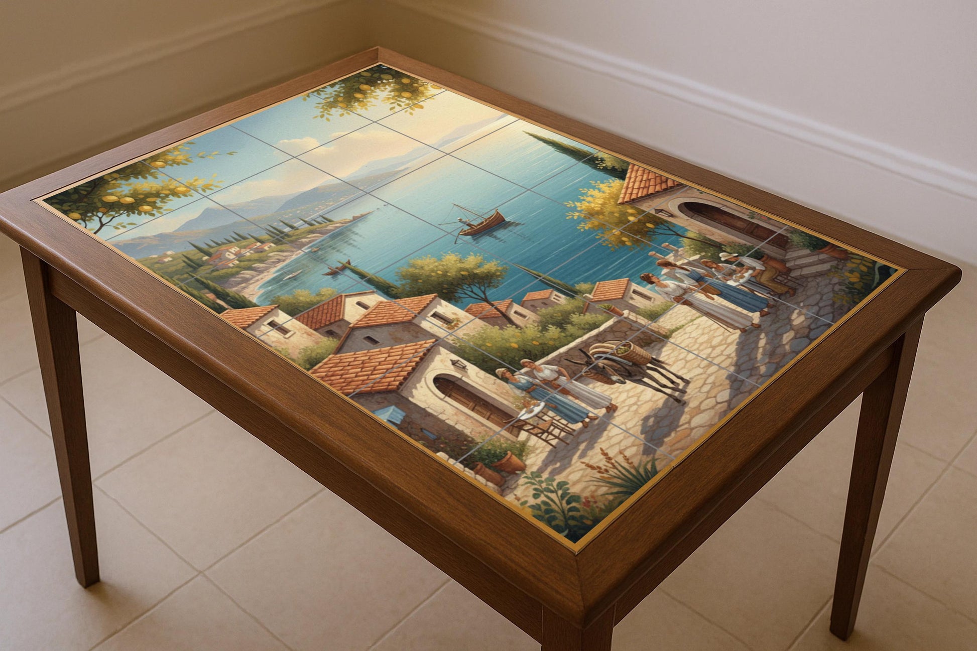 Ceramic Tile Mural: Mañana in the Mediterranean — Maritime Tile Art
