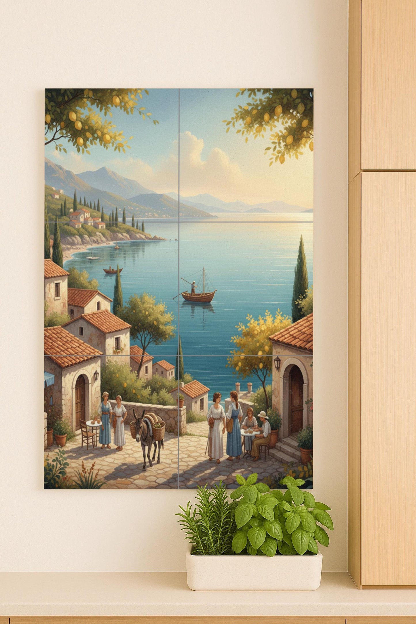Ceramic Tile Mural: Mañana in the Mediterranean — Maritime Tile Art