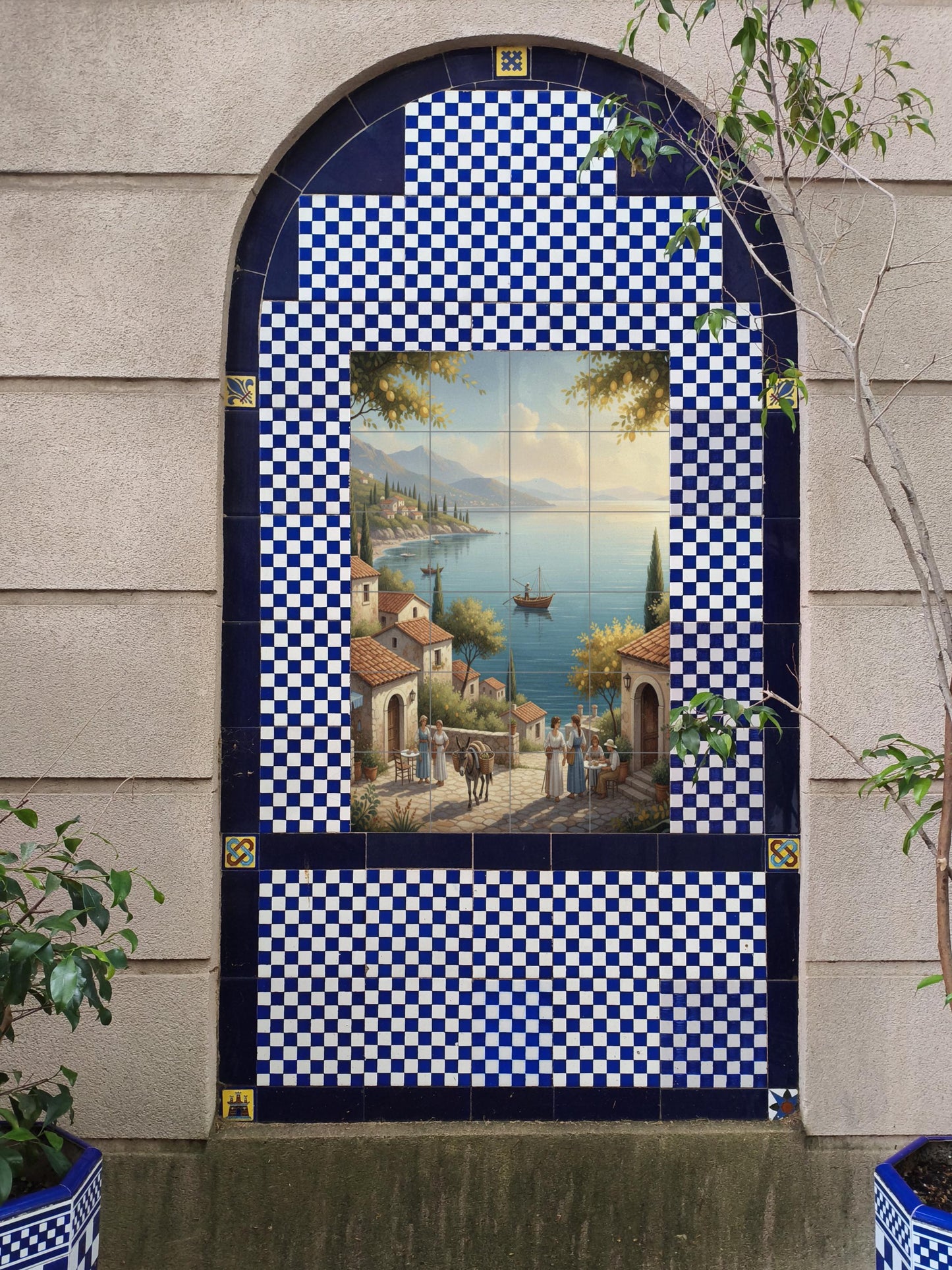 Ceramic Tile Mural: Mañana in the Mediterranean — Maritime Tile Art