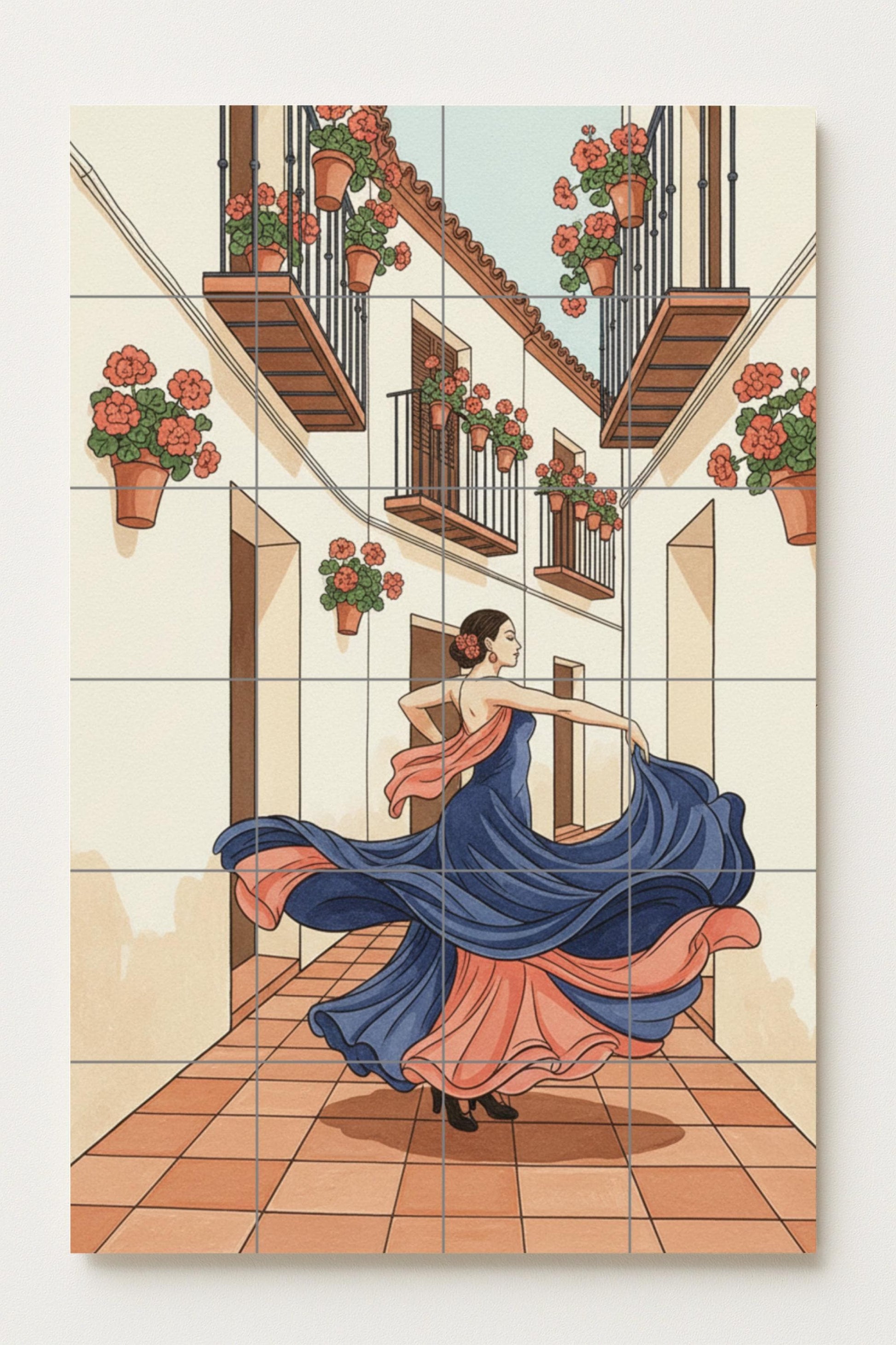 Flamenco en el Patio — Española con Bailaora y Balcones