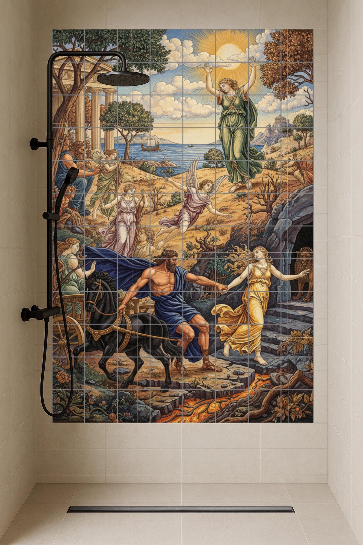 Abduction of Perséfone — Mythology Wall Art · Ceramic Tile Mural